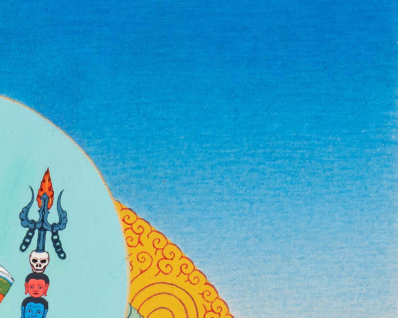 Guru Rinpoche Masterpiece Thangka | Thangka in Karma Gadri Style | Religious Decors