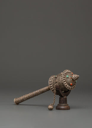 Tibetan Prayer Wheel 92.5% Silver | Handcrafted Spinning Mani Wheel