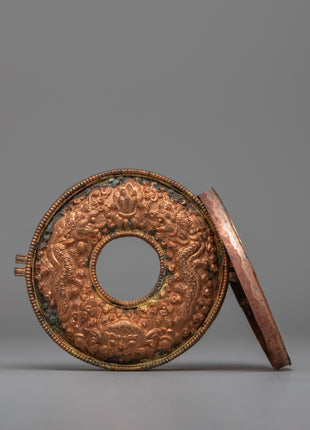 Handcrafted Precious Copper Ghau Box | Sacred Tibetan Jewelry Decor