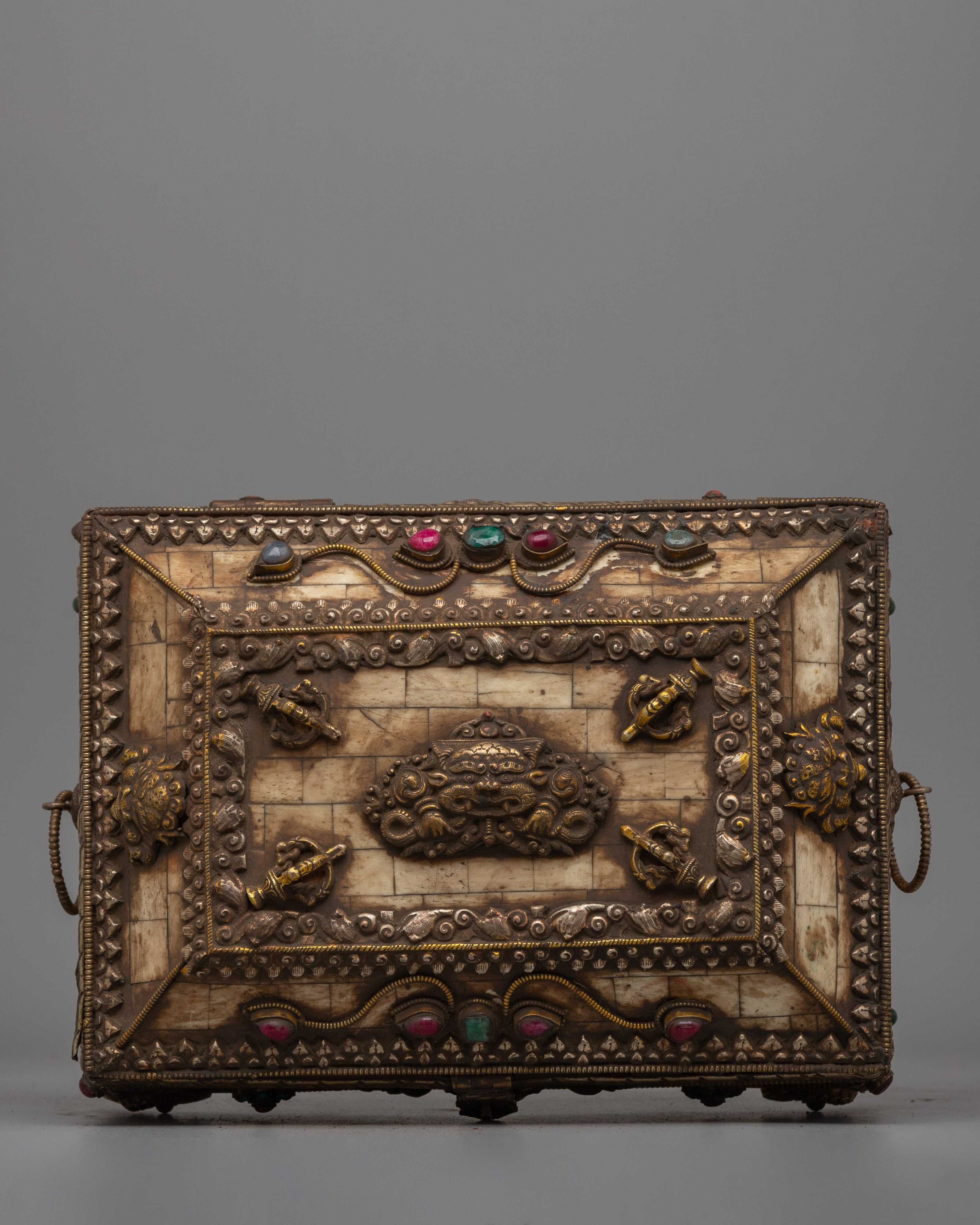 Tibetan Buffalo Bone Treasure Box | Sacred Artifact Storage