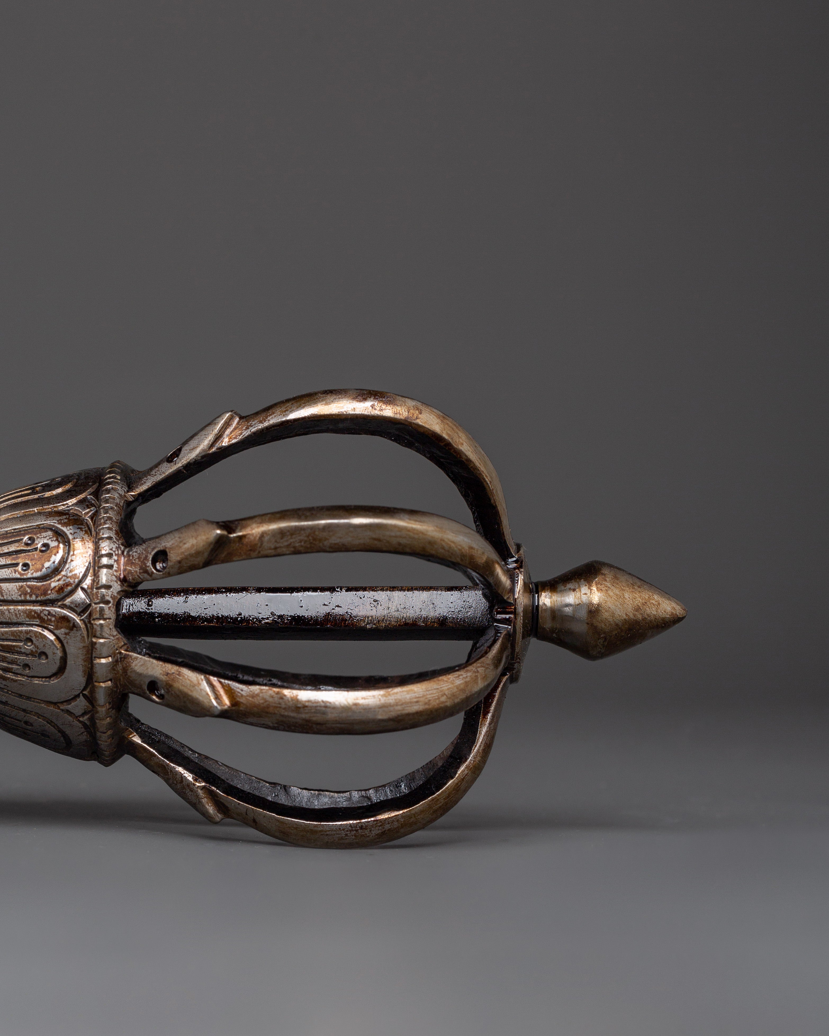 Handcrafted Iron Vajra with Stand | Buddhist Dorje for Ritual and Altar Use