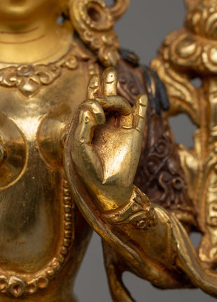 Buddhist Goddess Green Tara Sculpture | Sacred Spiritual Shrine Decor