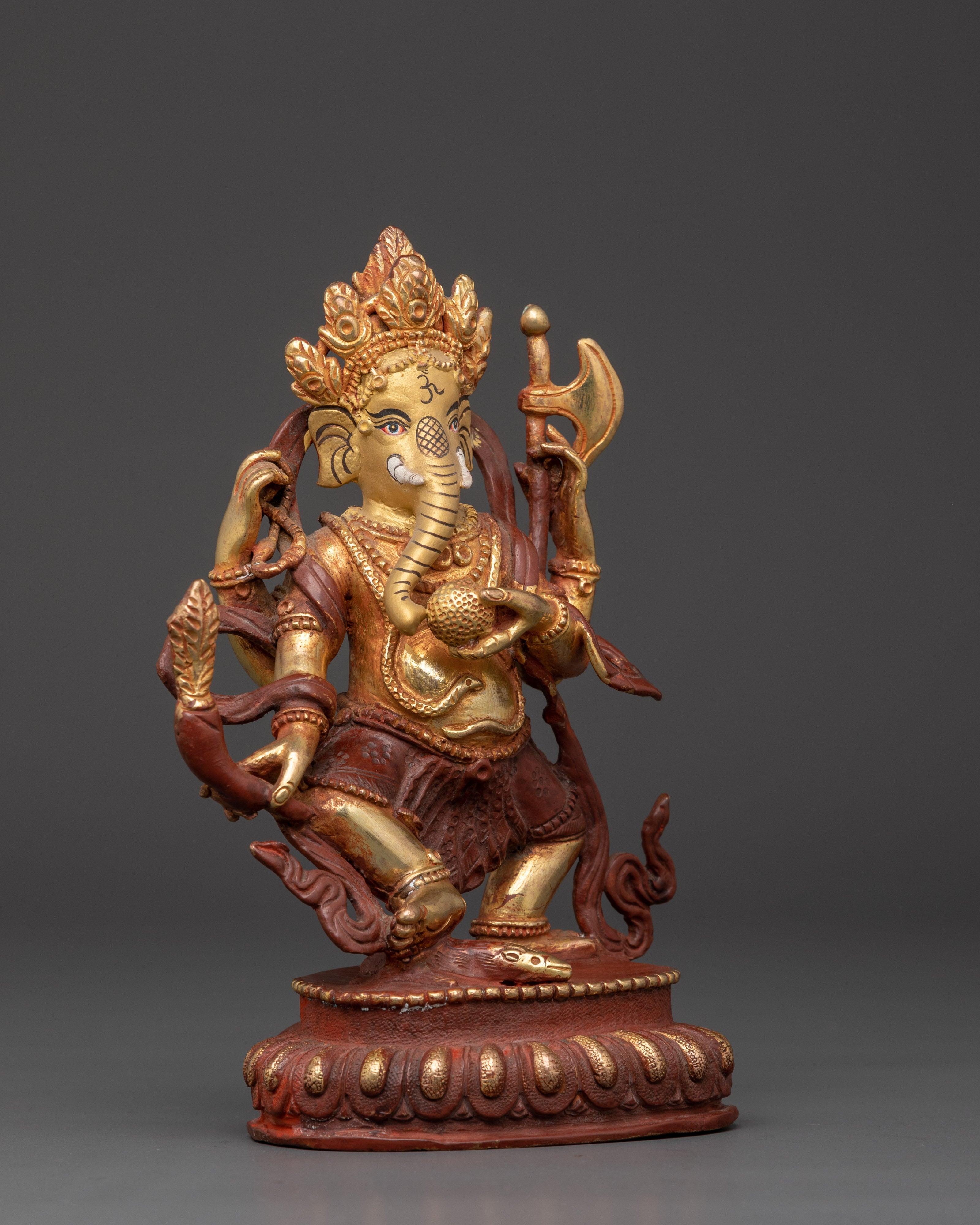 Handcrafted Lord Ganesha Figurine | Copper and Gold Plated Ganesh Statue