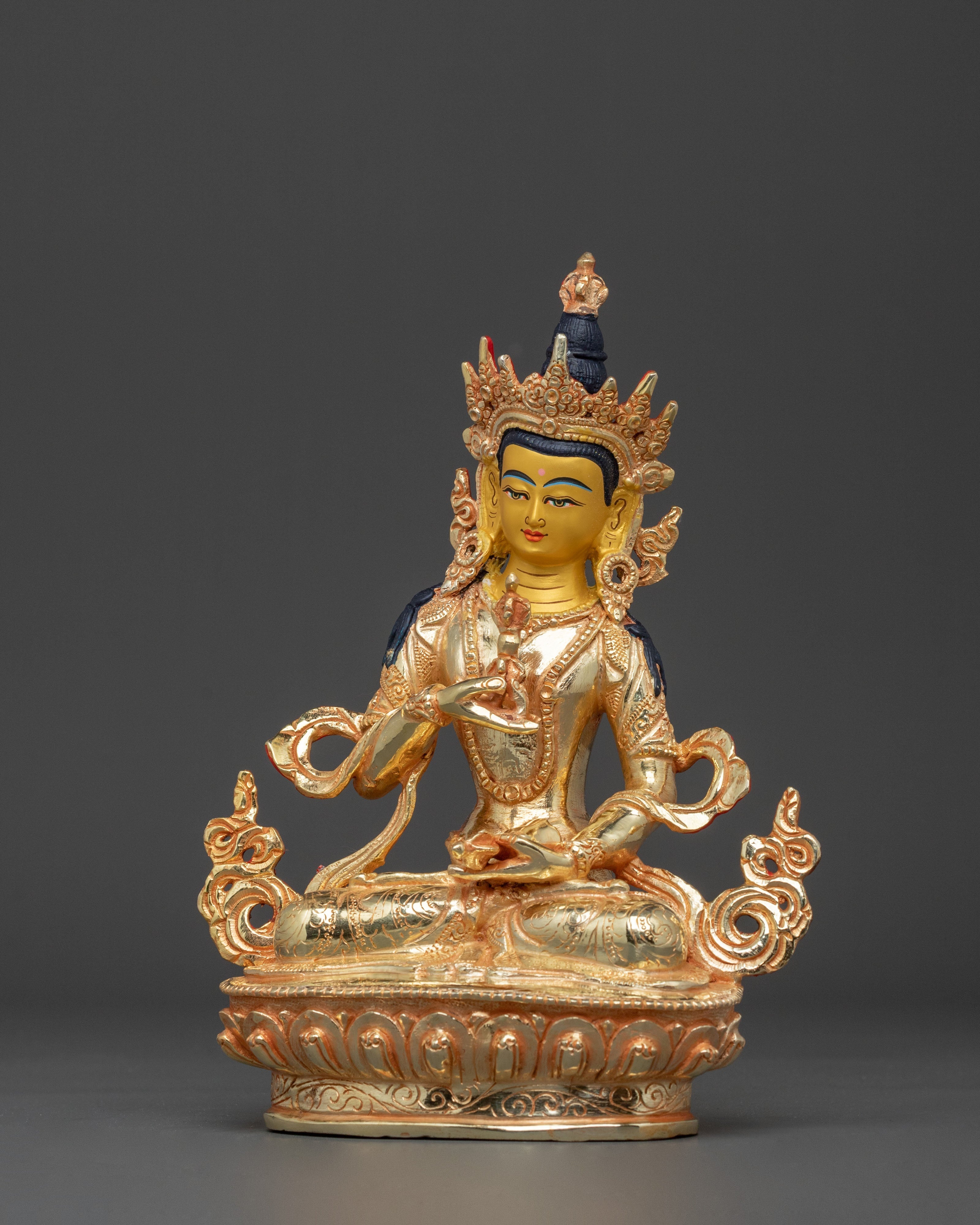 Hand-Carved Vajrasattva Copper Statue |  Buddhist Sacred Art