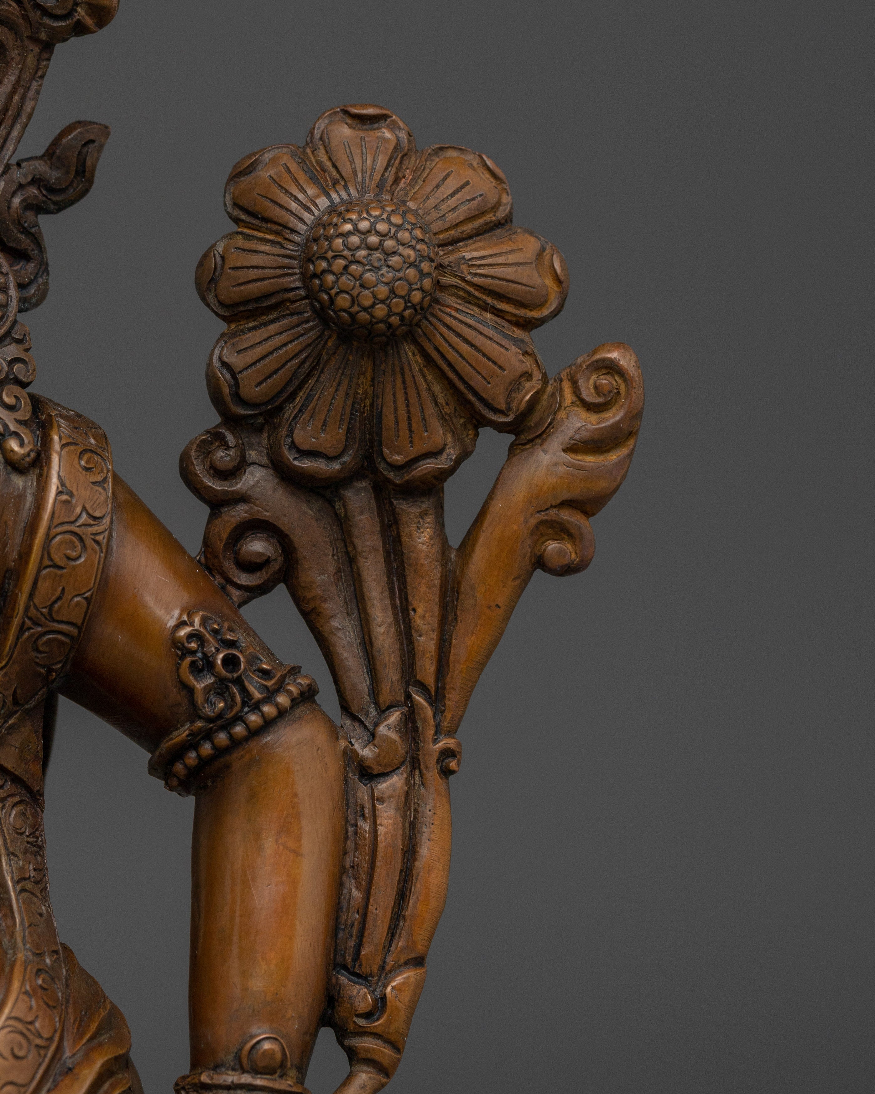 Oxidized Copper Padmapani Statue | Manifestation of Avalokiteshvara