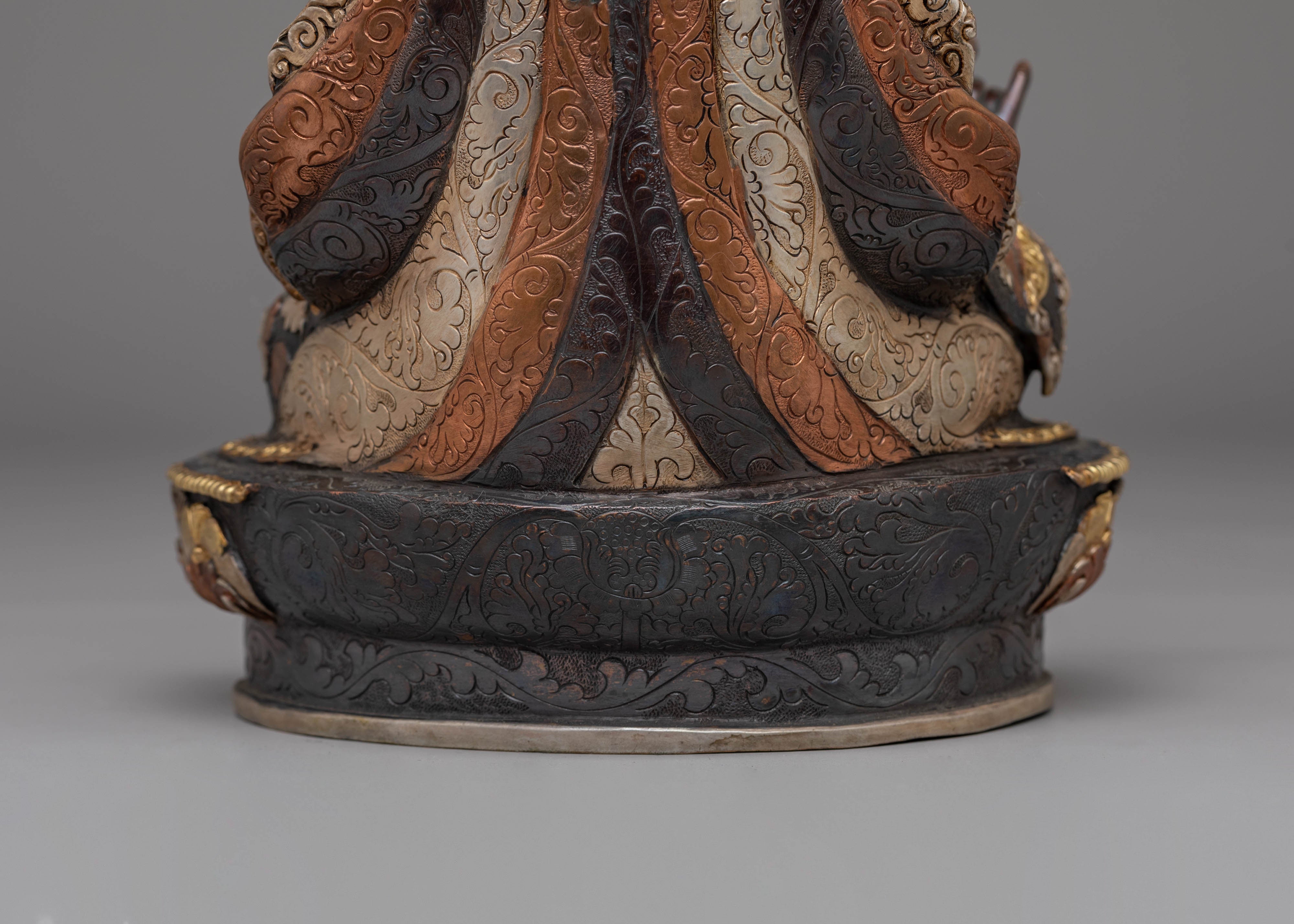 Guru Rinpoche Copper Handmade Sculpture | Tibetan Guru Rinpoche Statue