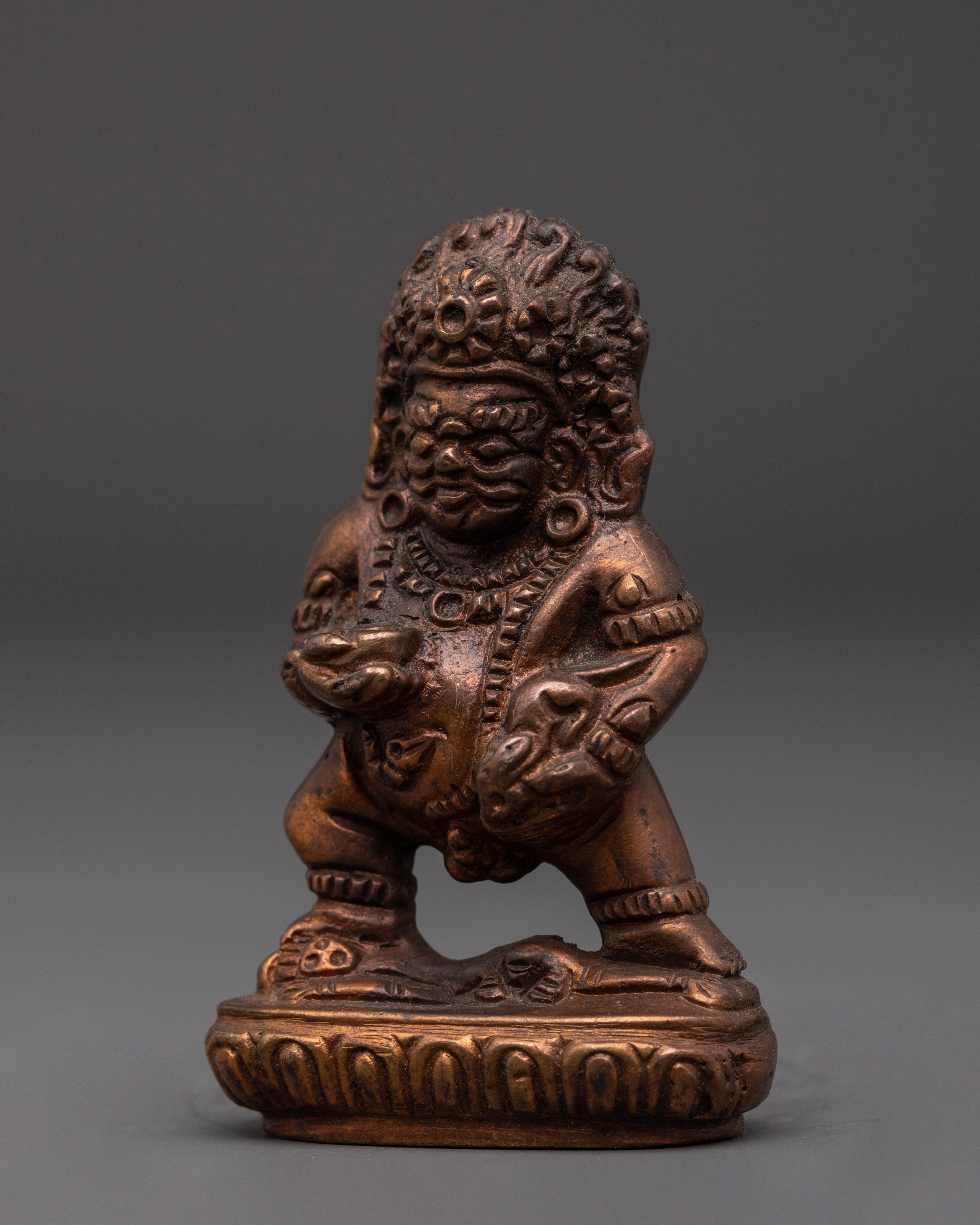Black Dzambala Iron Statue | Tibetan Buddhist Deity of Wealth