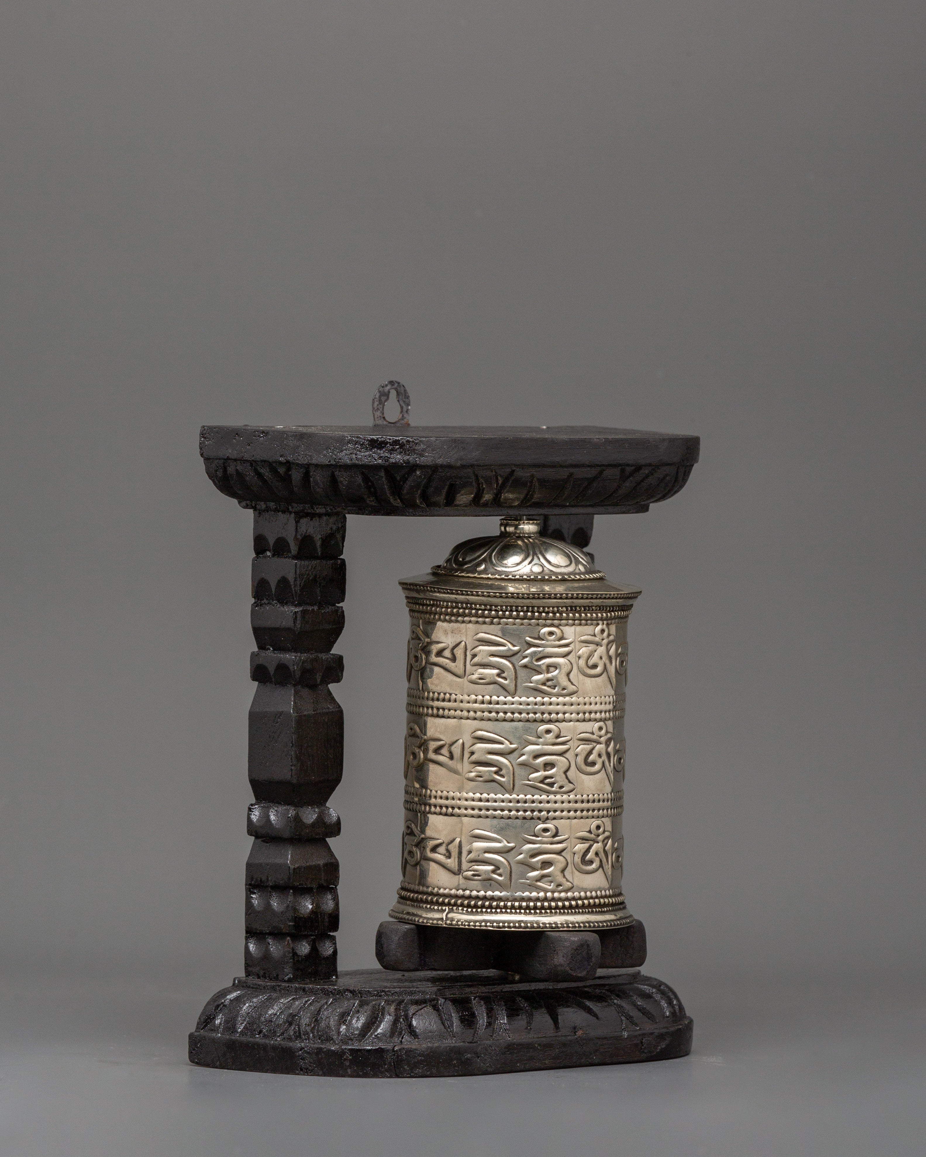 Brass & Copper Mantra Wheel | Tibetan Prayer Wheel for Spiritual Practice