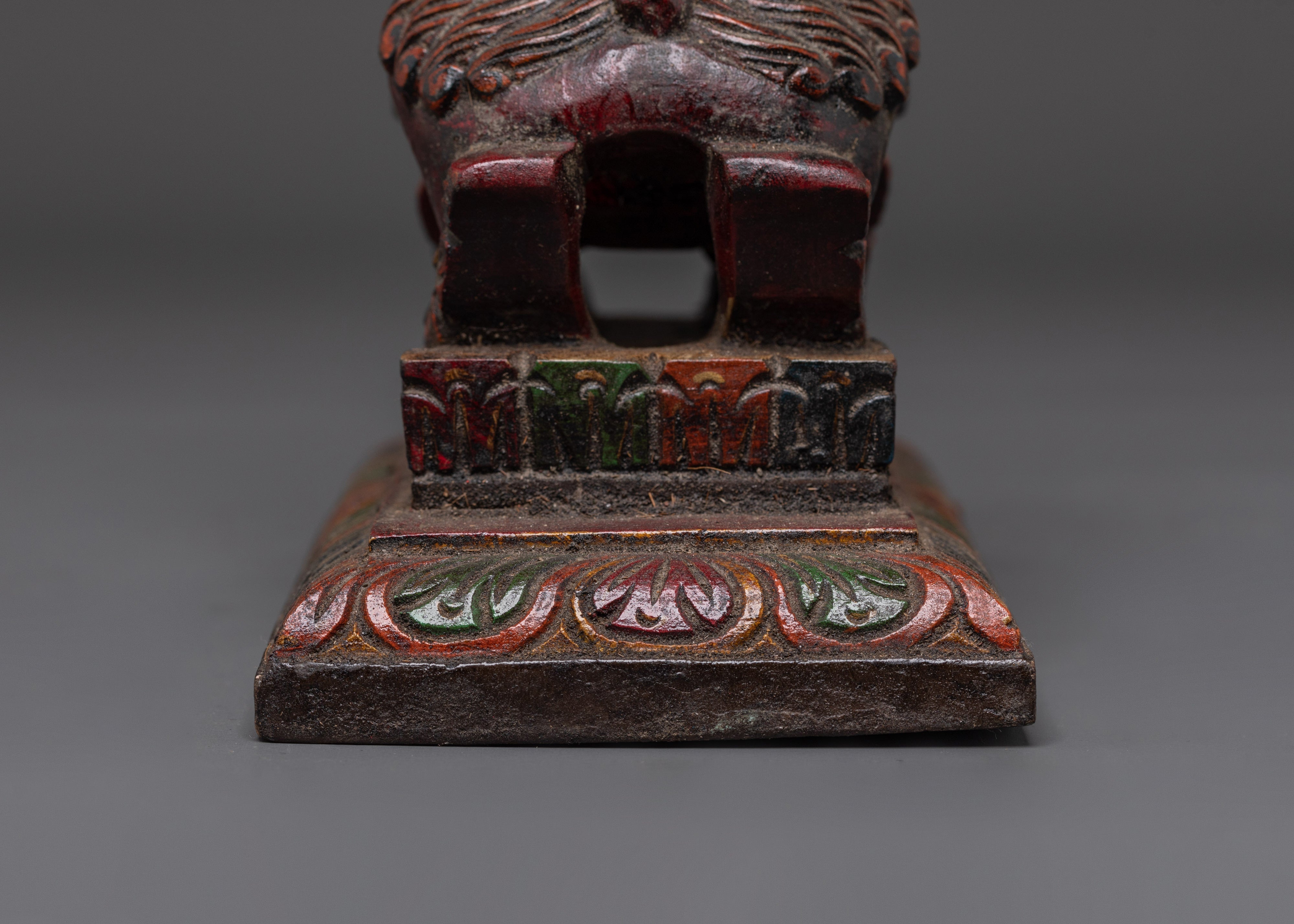 Sacred Copper Lion Statue Set | Spiritual Protection and Strength