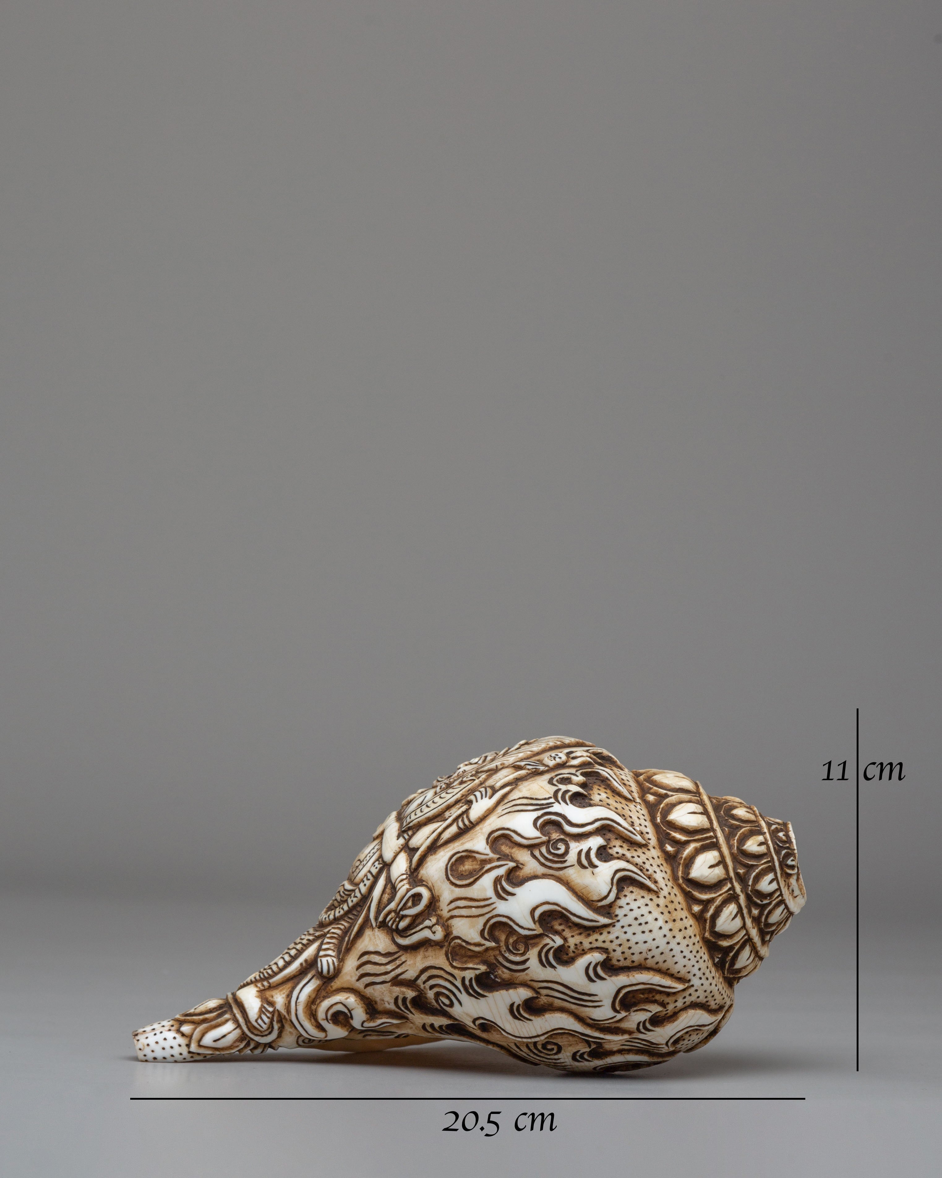 Traditional Sacred Buddhist Conch Shell | Handcrafted Ritual Tool