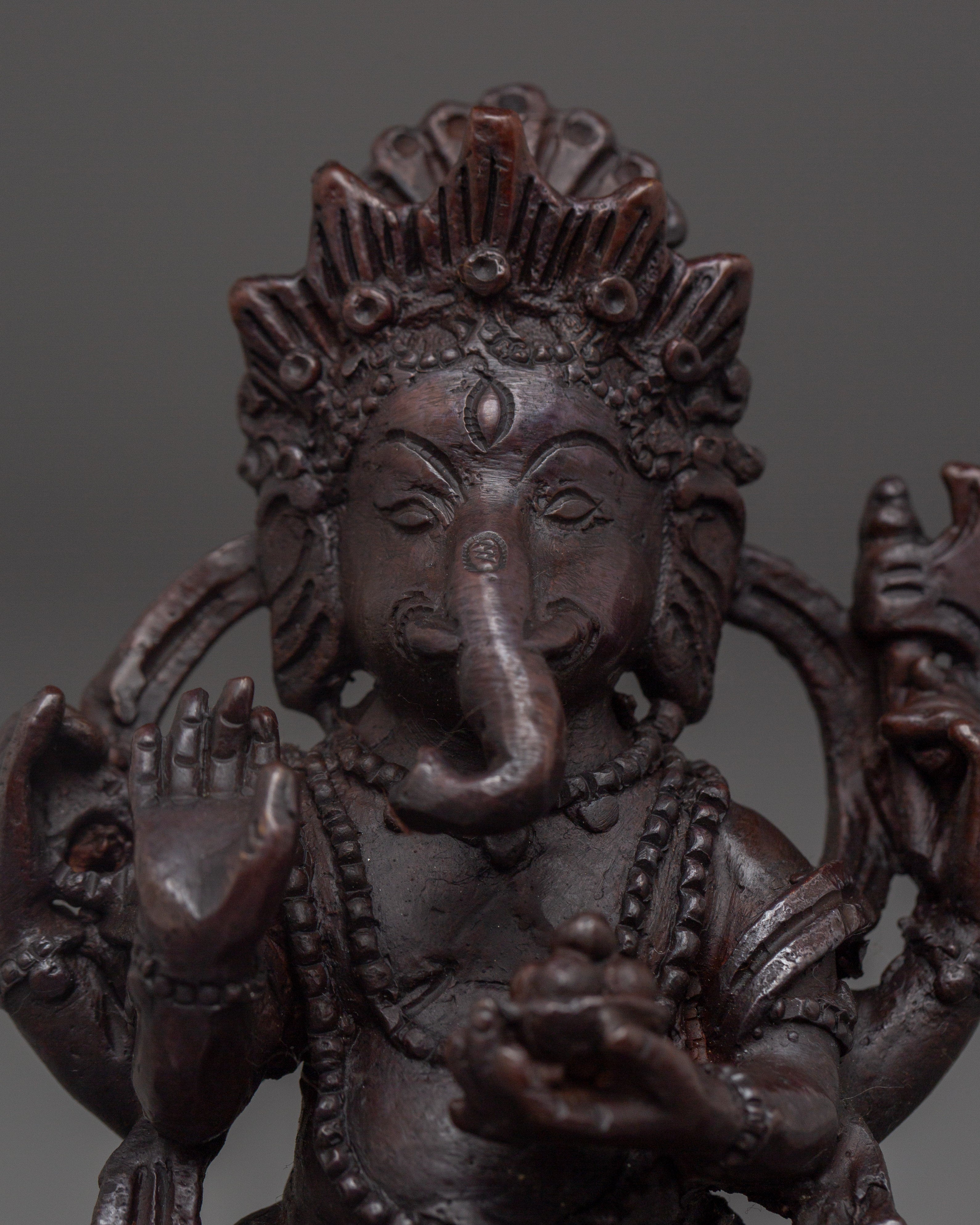 Handcrafted Statue of Lord Ganesha | Oxidized Copper Ganesh Idol