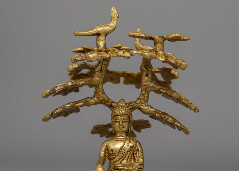 Shakyamuni Buddha Under Tree | Brass Statue for Enlightenment and Meditation