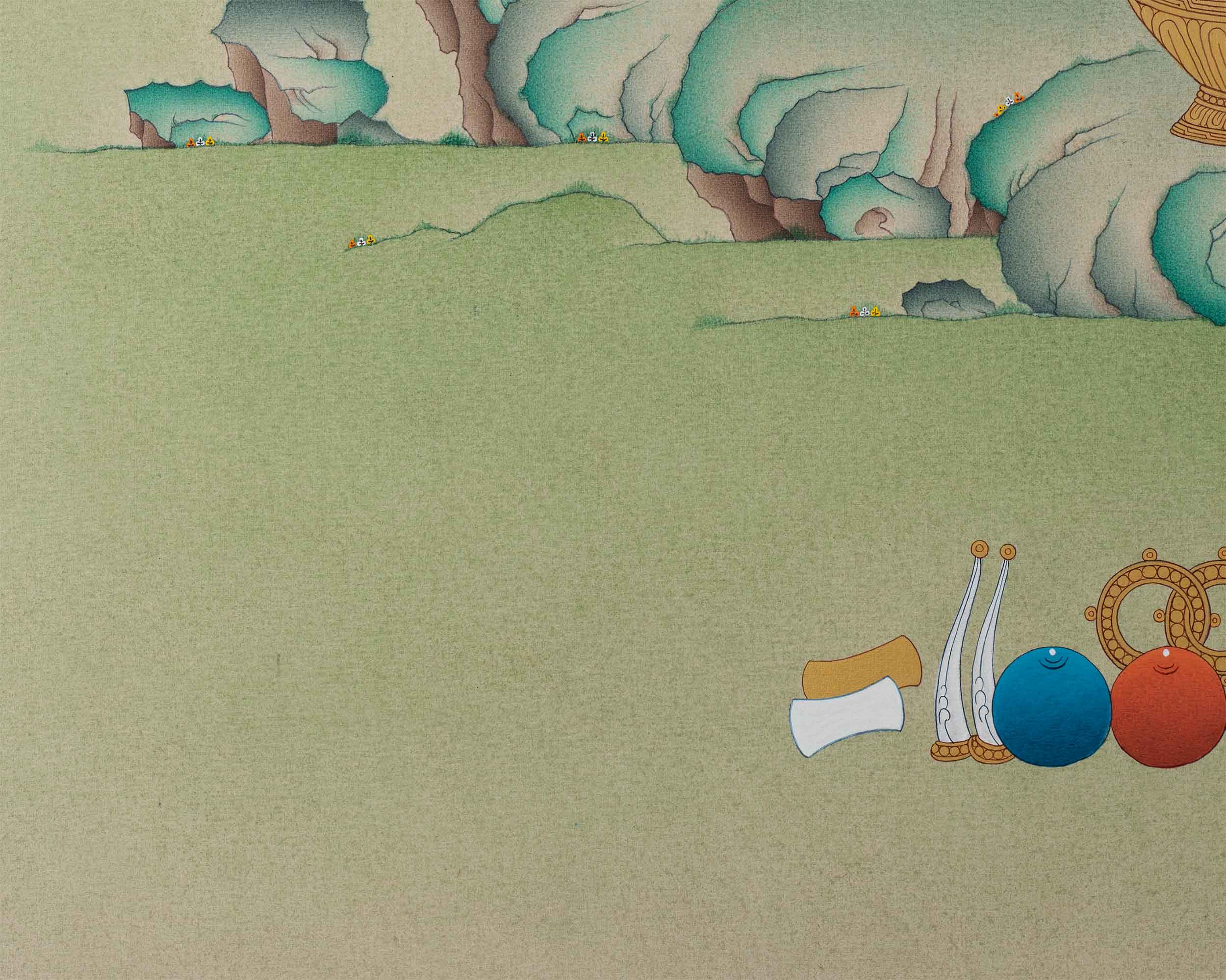 Dzambhala Thangka Artwork | Deity of Wealth and Compassion | Traditional Hand Painted Art