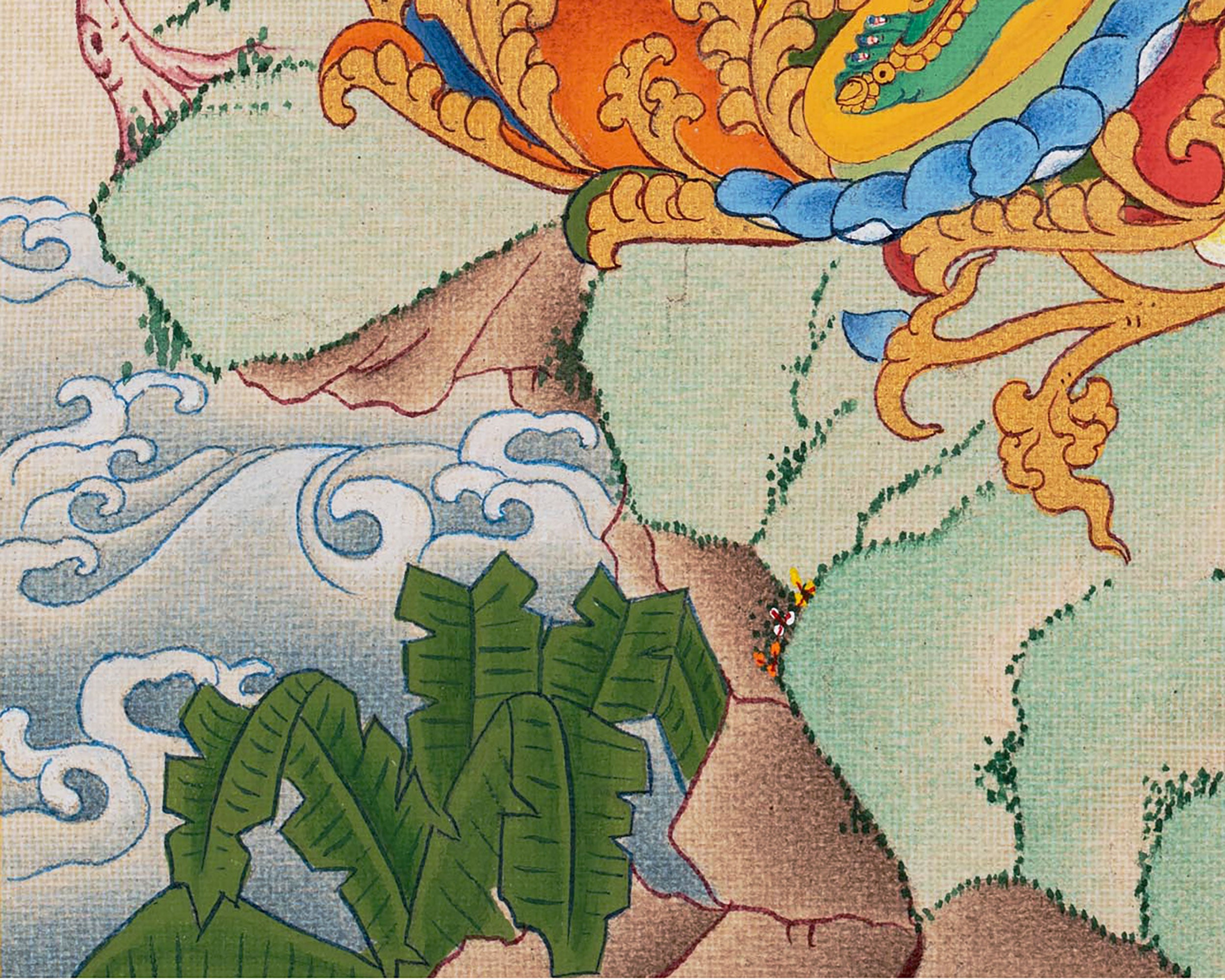 The Grace of Green Tara | Hand Painted Thangka For Decor | Traditional Tibetan Artwork