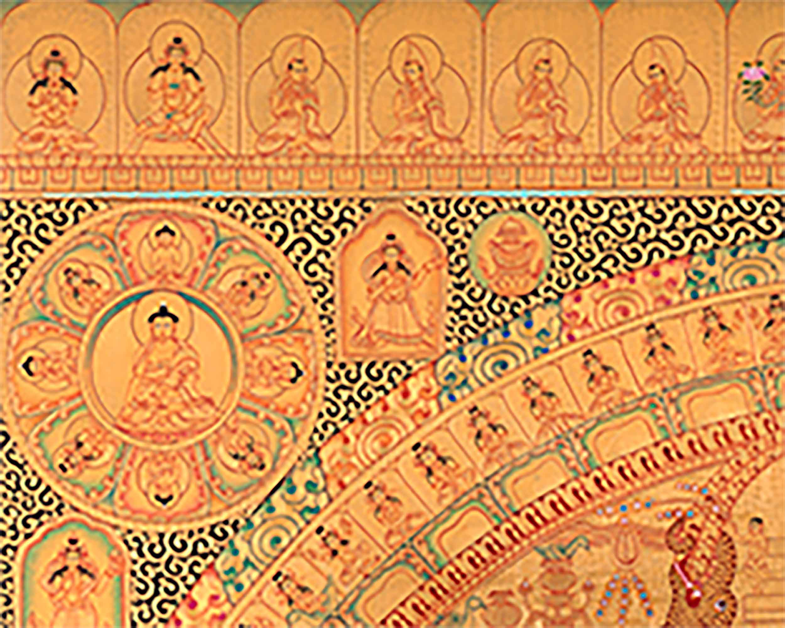 Buddha Mandala Digital Print | Traditional Buddhist Thangka Print | Spiritual Décor