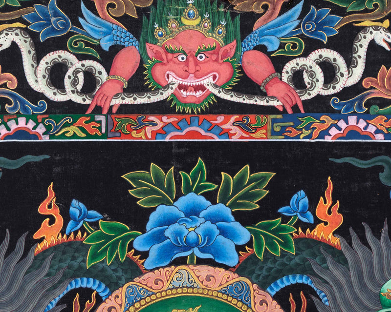 Padhma Pani Thangka Print | Avalokiteshvara Traditional Thangka | Digital Wall Decors