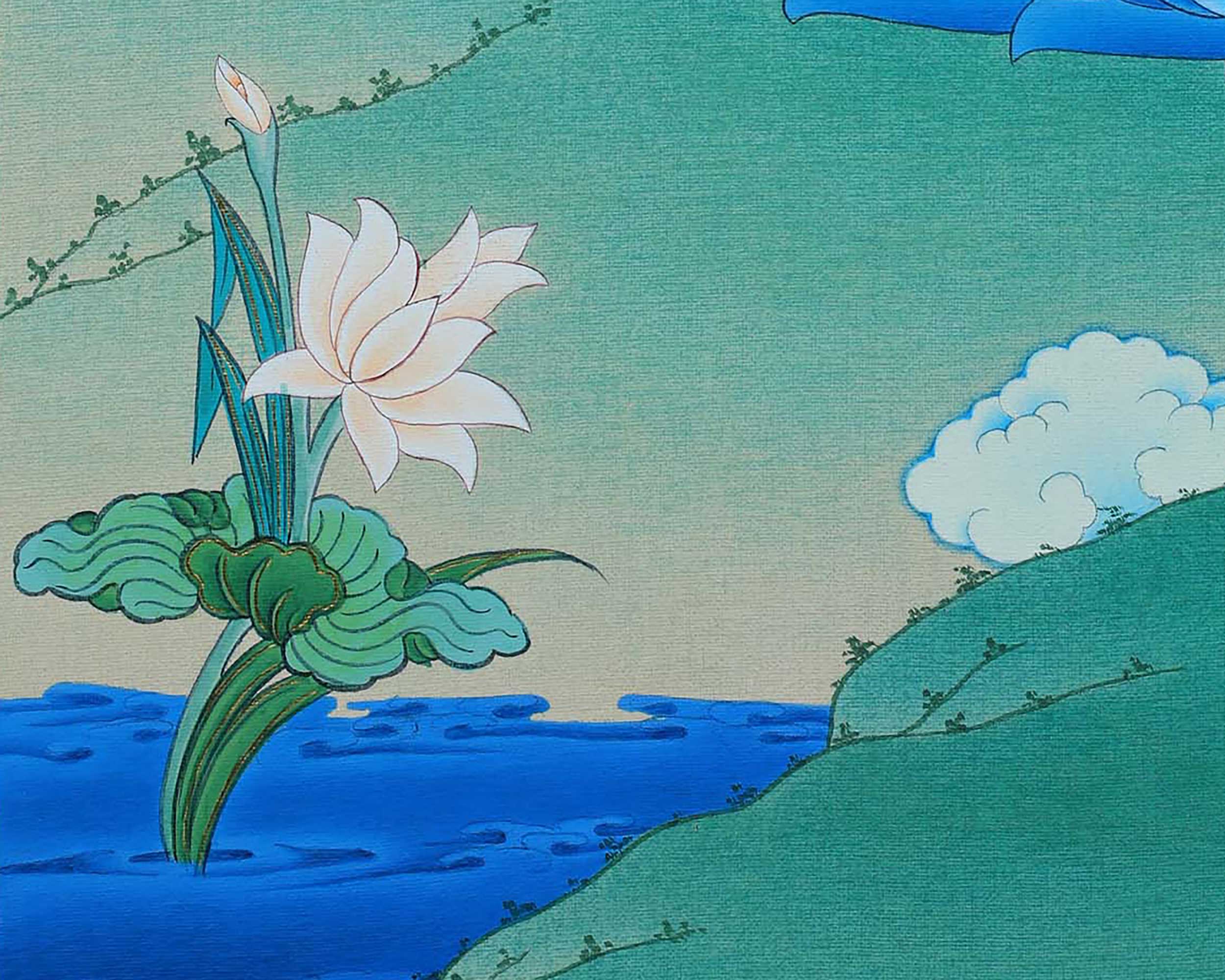 The Spiritual Elegance of White Tara | Goddess of Longevity | Traditional Hand painted Thangka