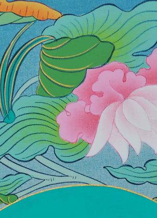 Buddha Amitabha Thangka | Buddha for Infinite Light | Painting on Cotton Canvas