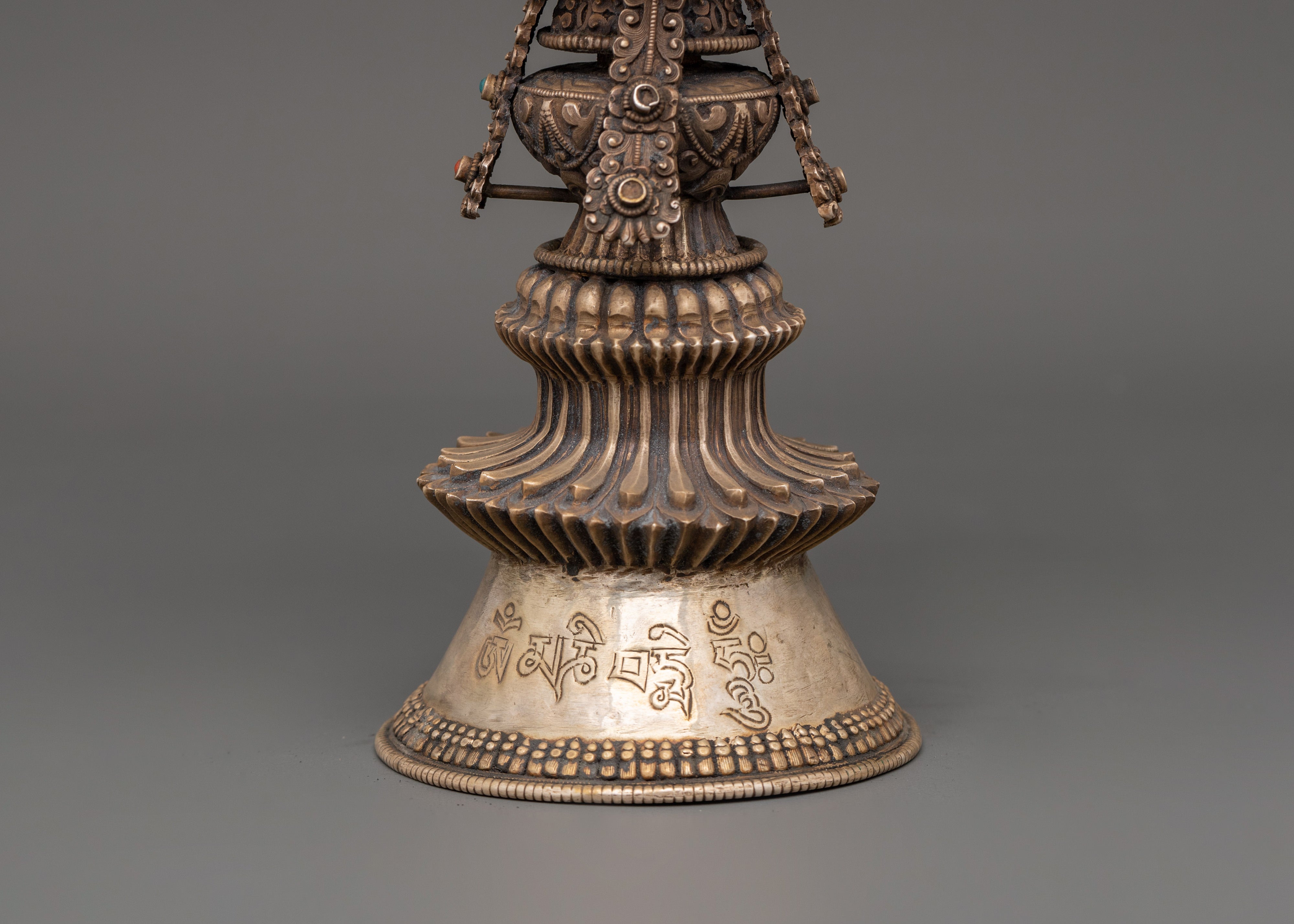 Tibetan Buddhist Butter Lamp | Sacred Tibetan Ritual Lamp in Pure Silver