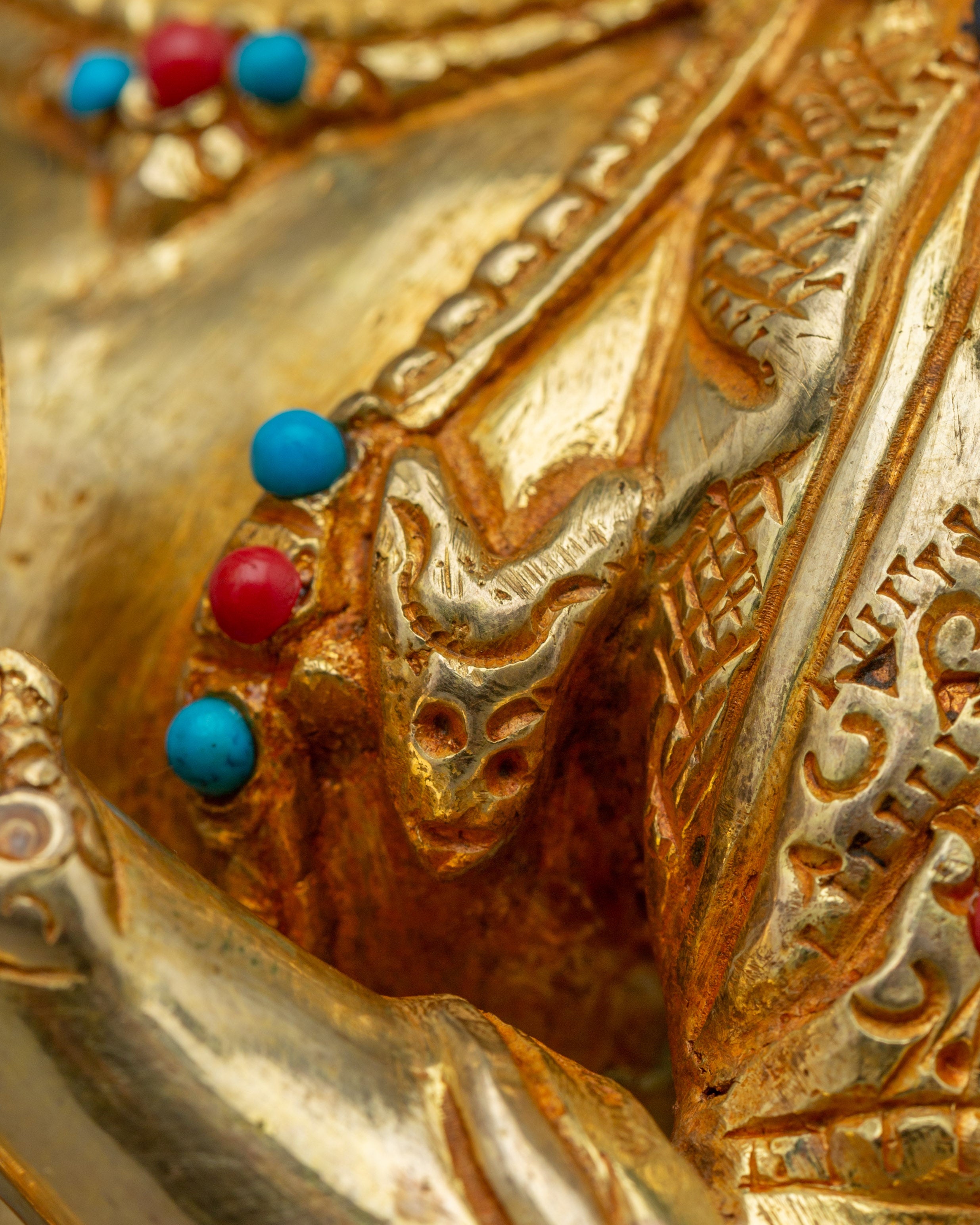 Buddhist Altar Set Amitabha, Chenrezig, and Guru Rinpoche Statues | Spiritual Decor Set