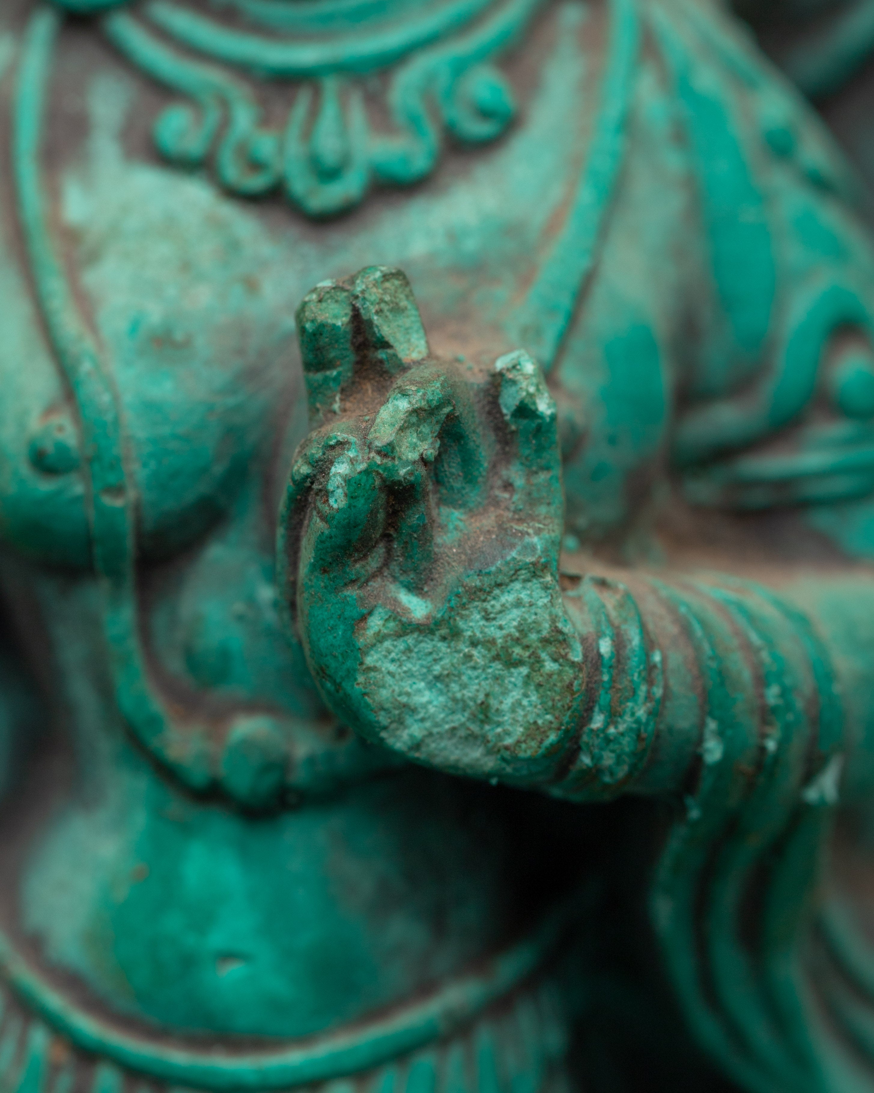 Sacred Green Tara Figure | Turquoise Tibetan Buddhist Statue