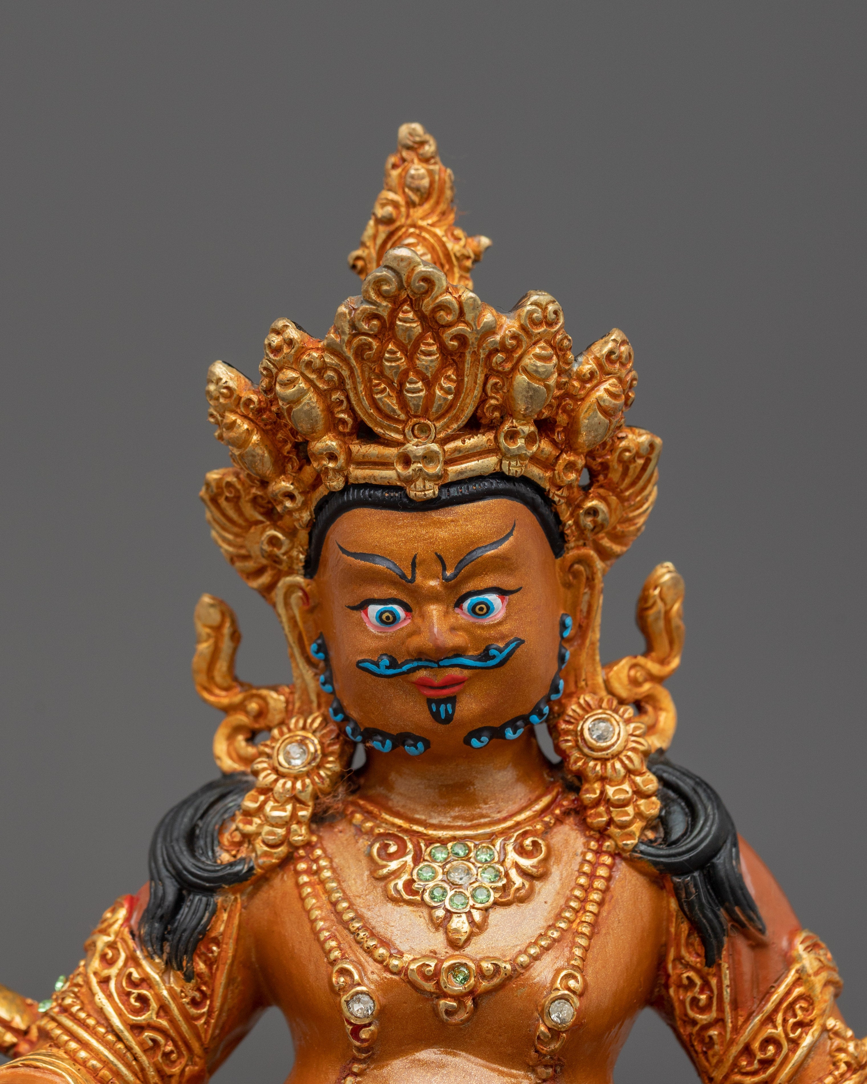 Copper Gold Plated Dzambhala Statue | Wealth Deity Sculpture