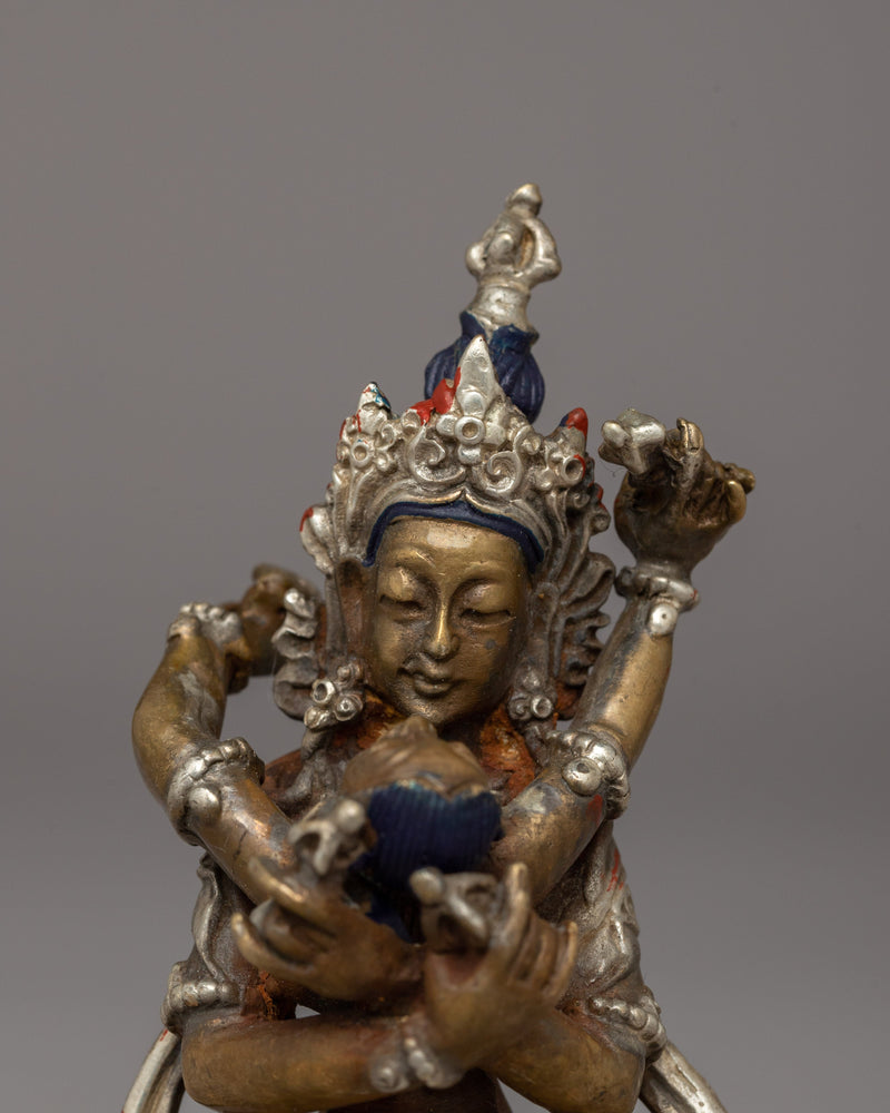 Buddha Vajradhara with Consort Statue A Sacred Tibetan Yab-Yum Statue