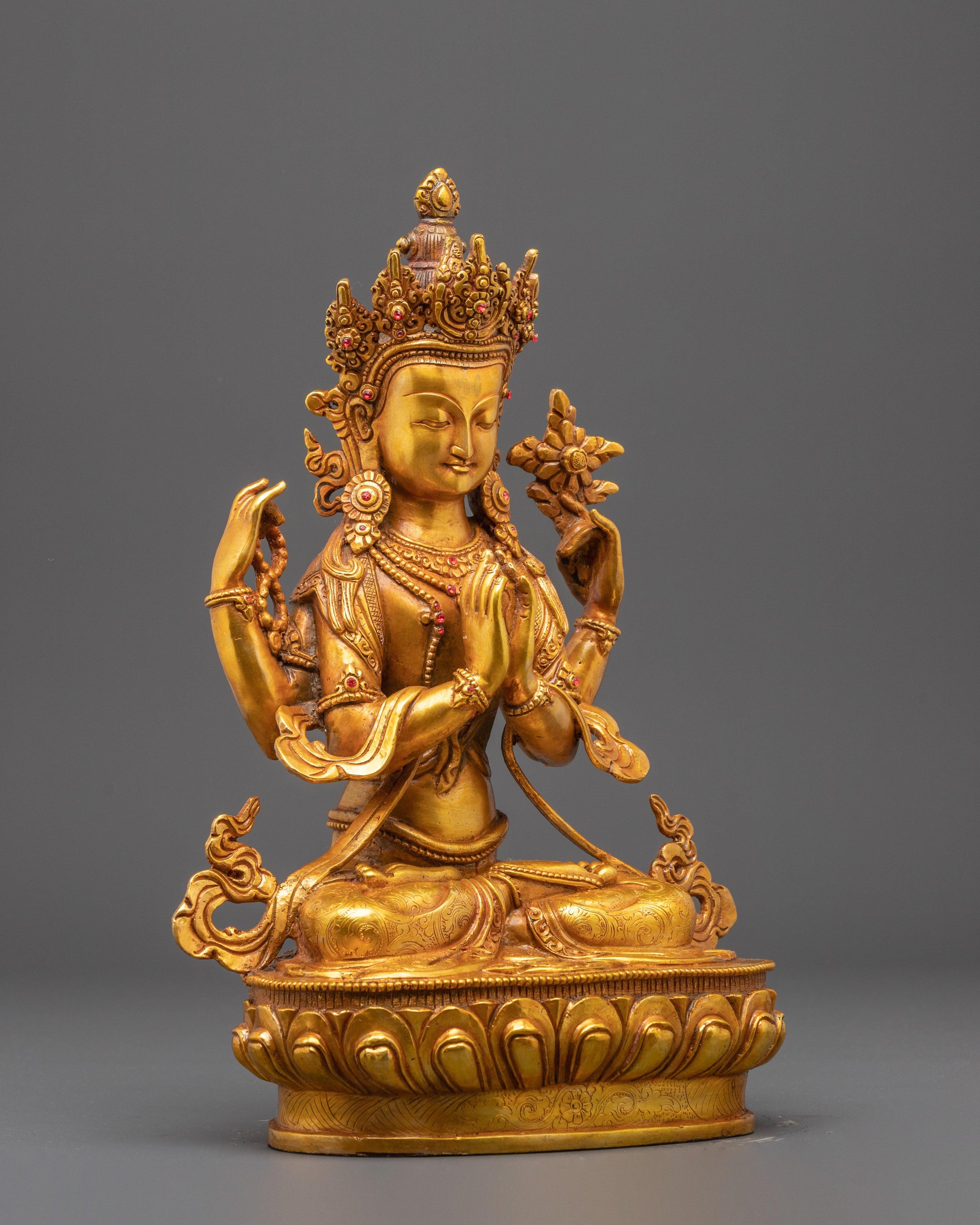 Tibetan Buddhist Chenrezig sculpture | Spiritual Home Decor