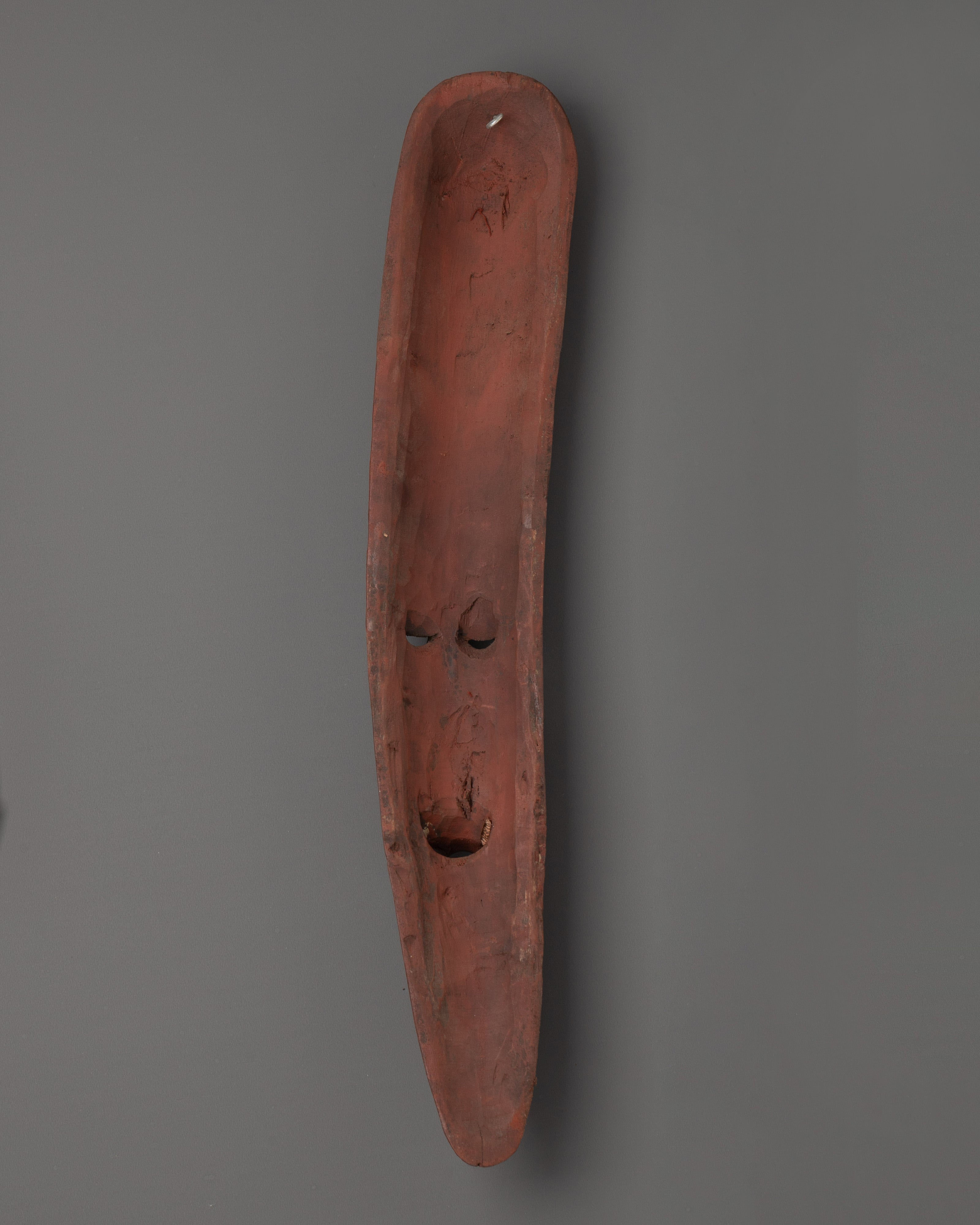 Handcrafted Tibetan Wooden Long Face Mask | Acrylic Painted Decorative Art