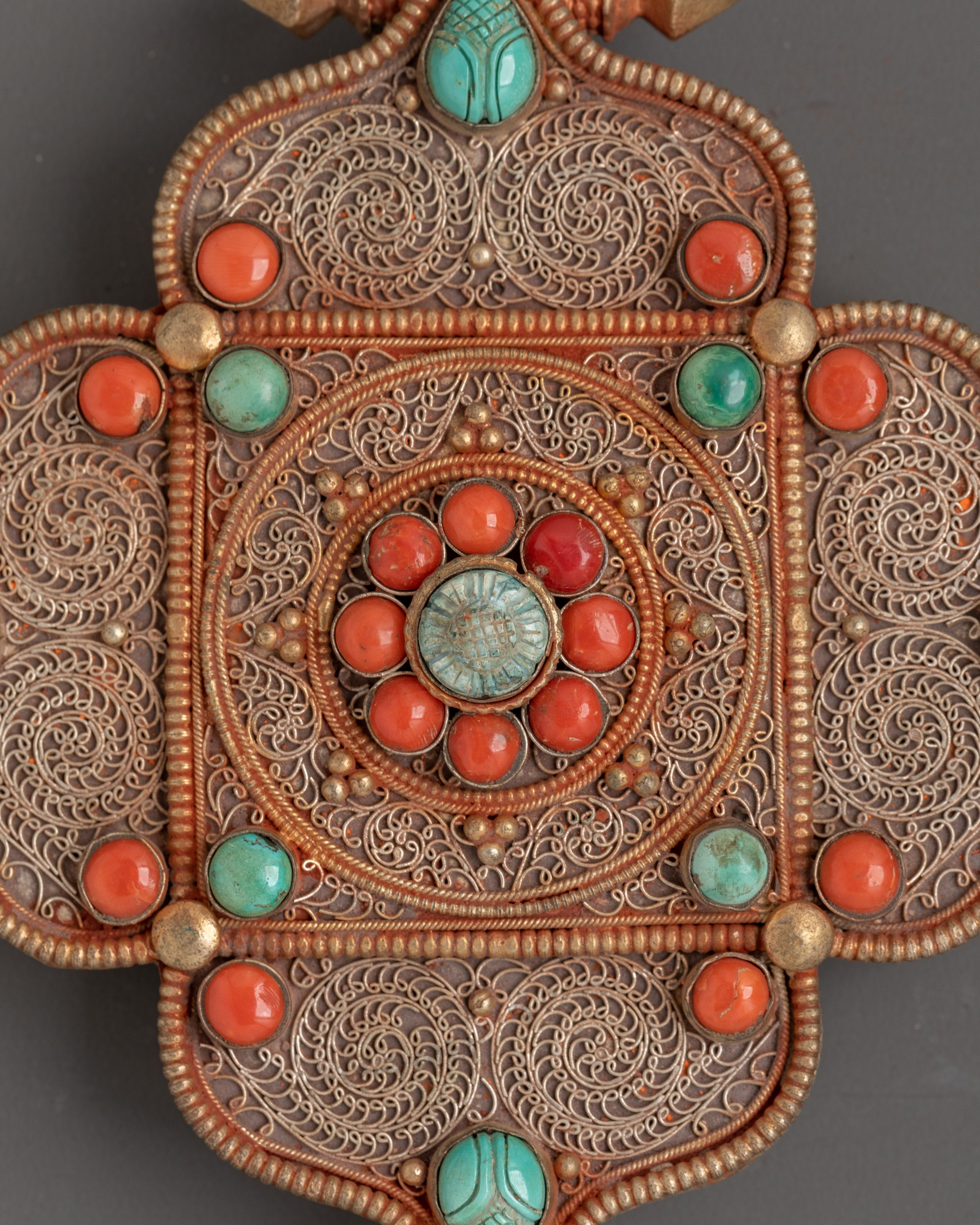 Spiritual Buddhist Filigree Ghau Box Locket | Tibetan Sacred Amulet