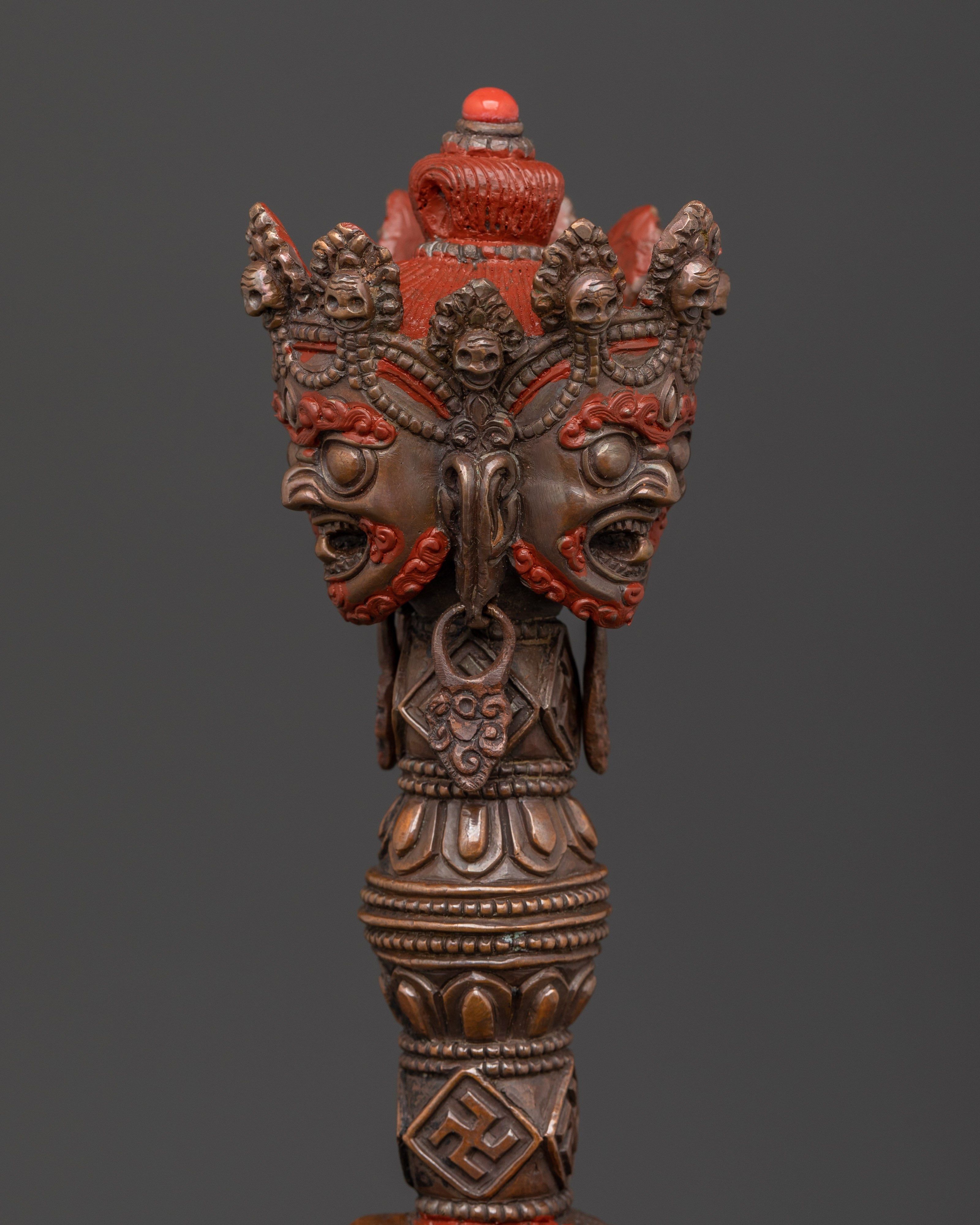 Handcrafted Phurba Dagger | Sacred Tibetan Ritual Tool with Deity Figure Design
