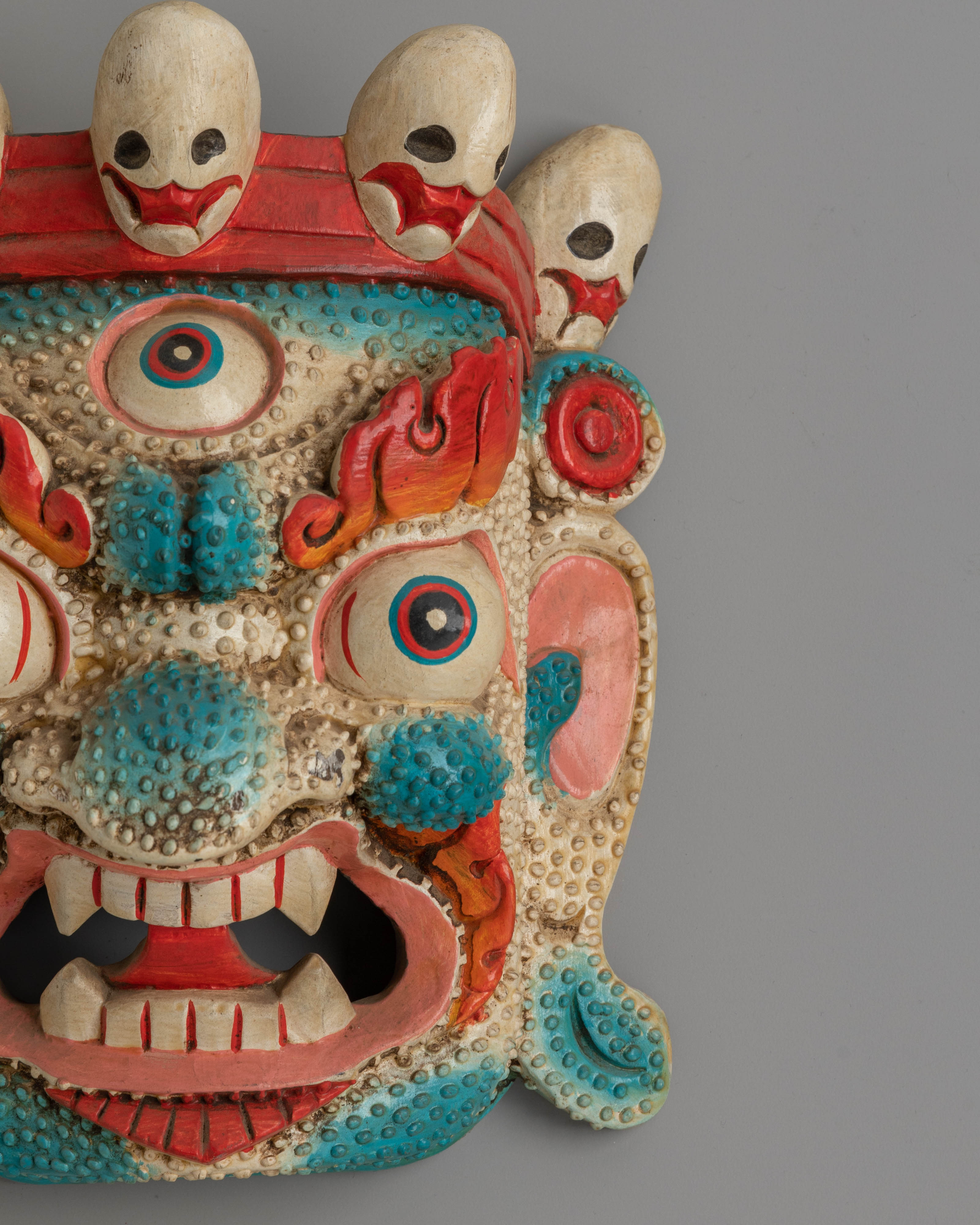 Handcrafted Bhairava Mask Wall Hanging | Tantric Protector Wall Hanging