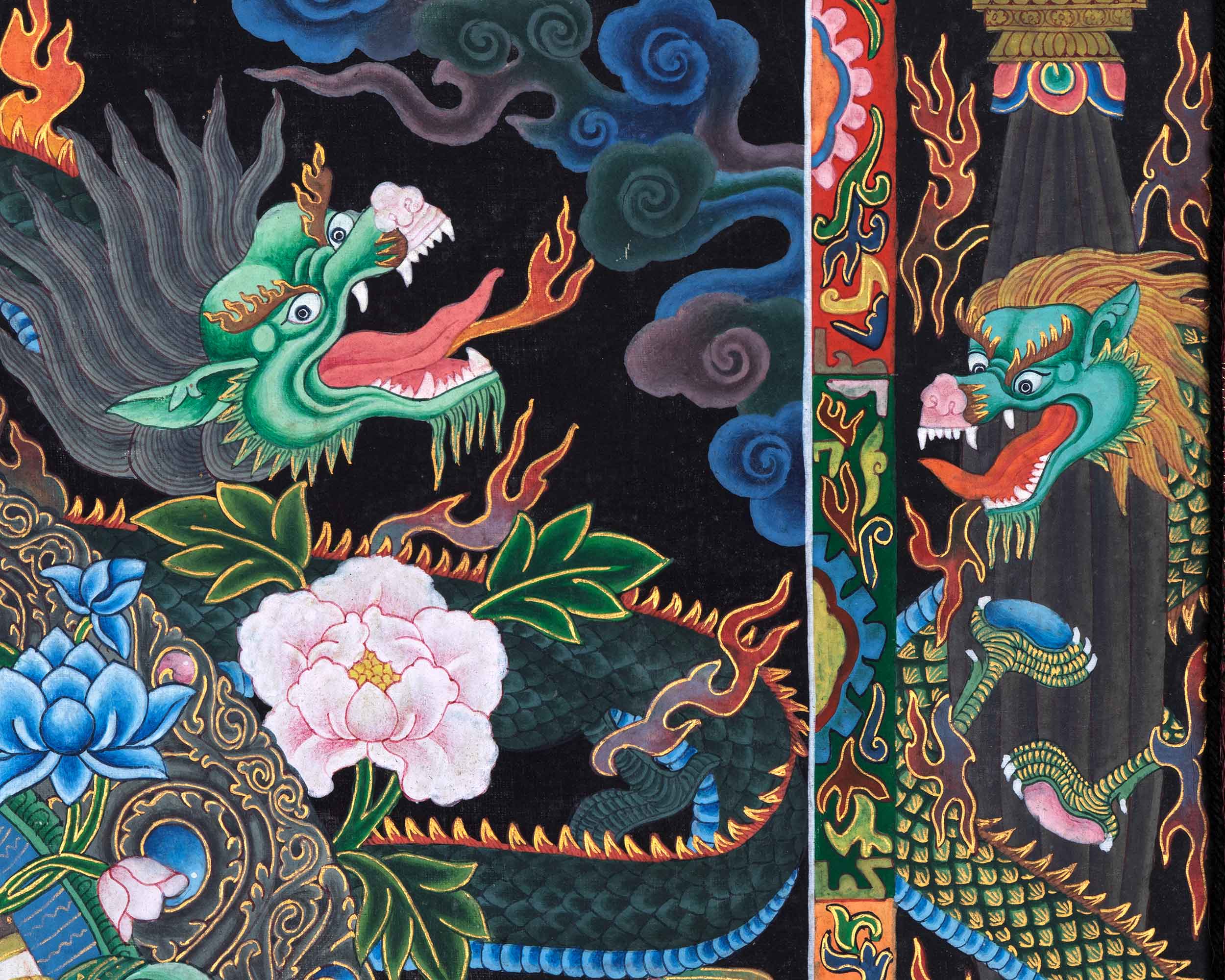 Padhma Pani Thangka Print | Avalokiteshvara Traditional Thangka | Digital Wall Decors