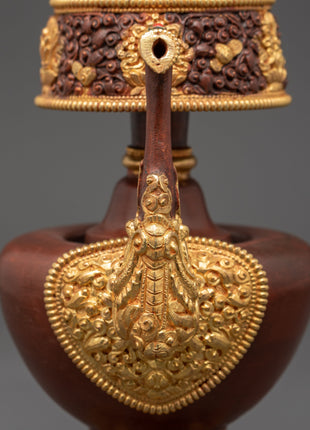 Gold-Plated Bhumba Ritual Set with Turquoise | Spiritual Decor