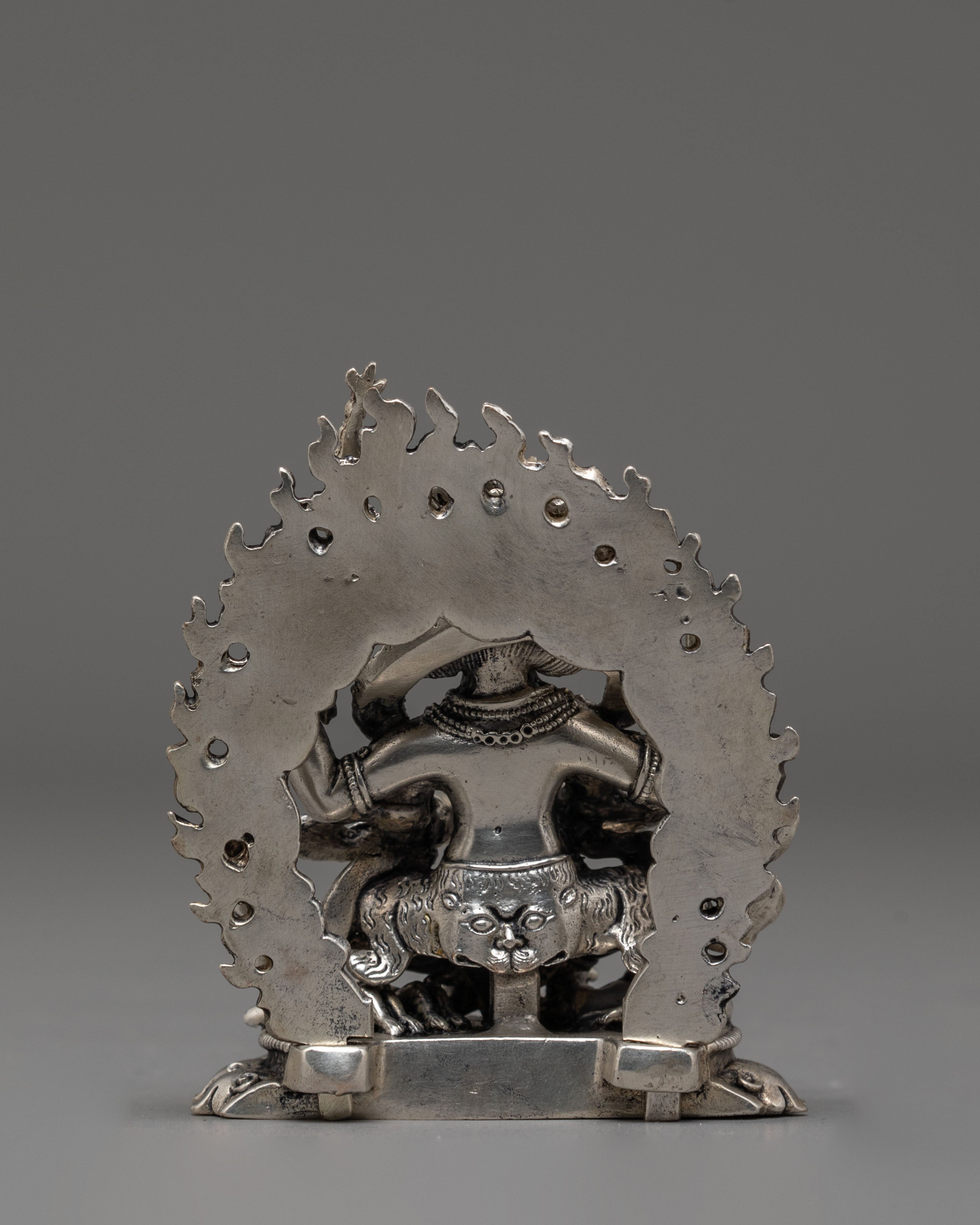 Silver Plated Mahakala Statue | Protector Deity in Tibetan Buddhism