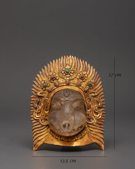 Decorative Varahi Wall Hanging | Crystal, Copper and Gold Plated Artwork