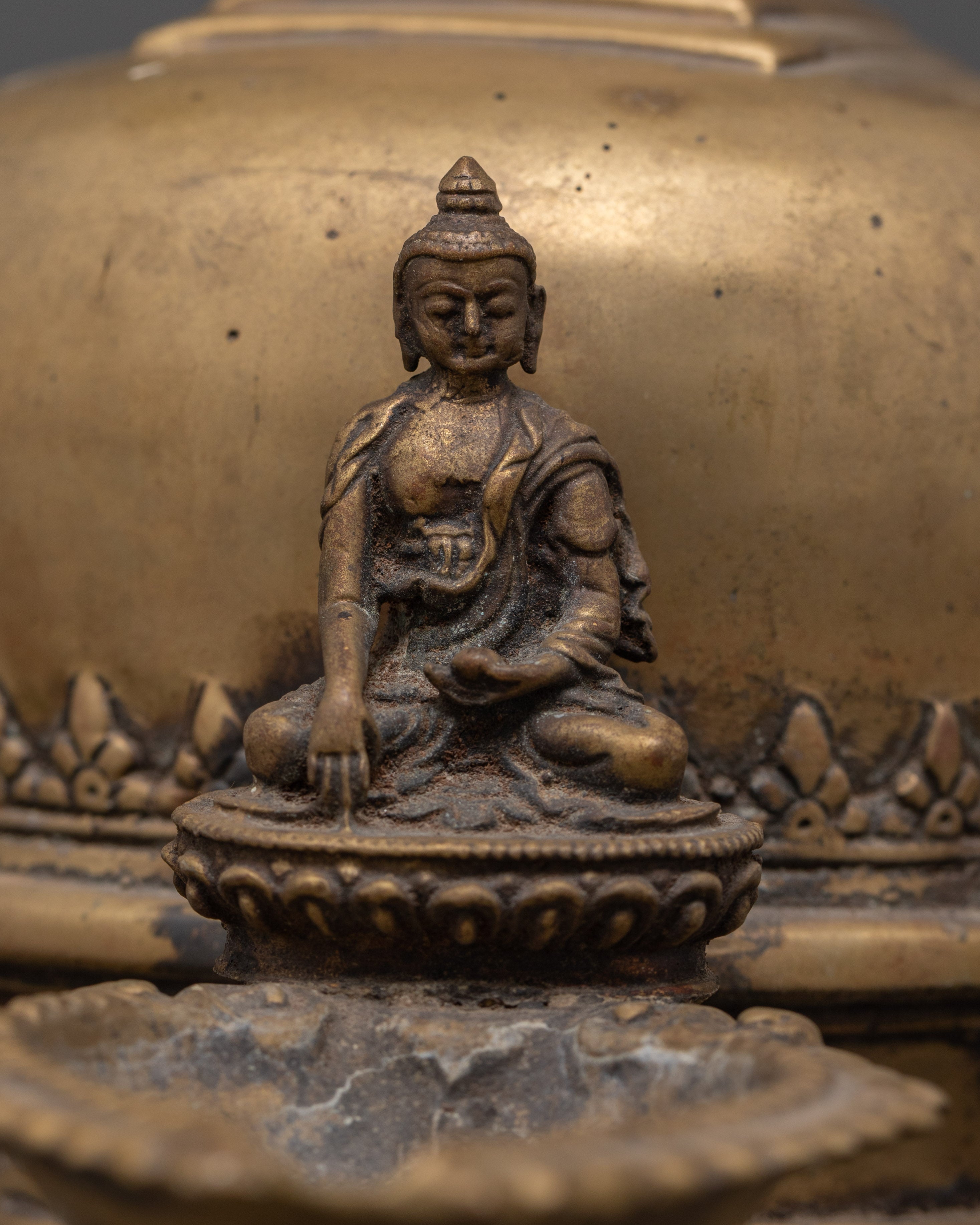 Hanging Stupa Dalucha with Five Dhyani Buddha | Nepalese Ritual Lamp