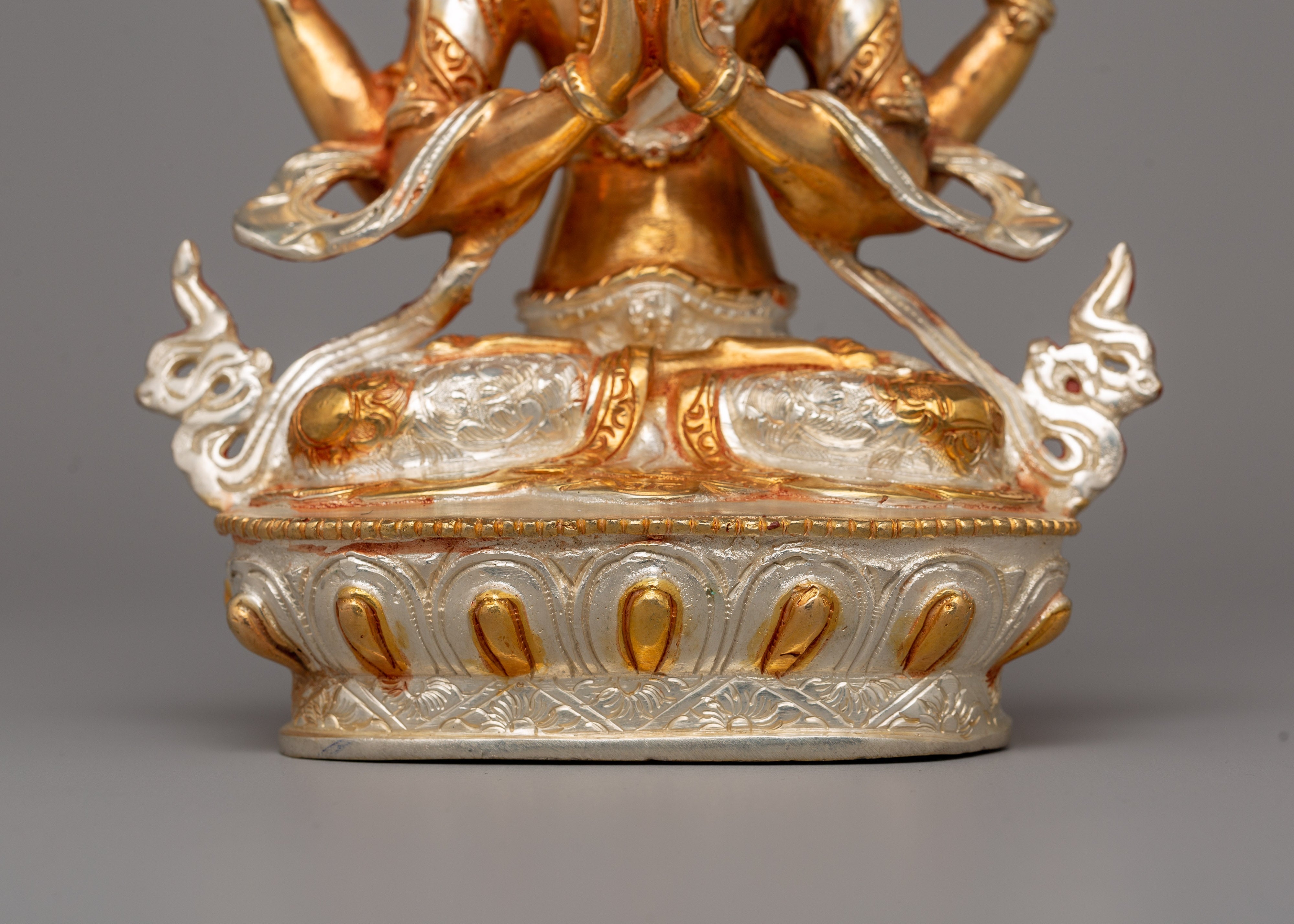 Chenrezig with Beautiful Sacred Halo Statue | Himalayan Sacred Shrine Artwork