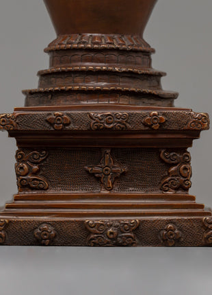 Traditionally Hand-Carved Stupa | A Sacred Symbol of Buddhist Wisdom