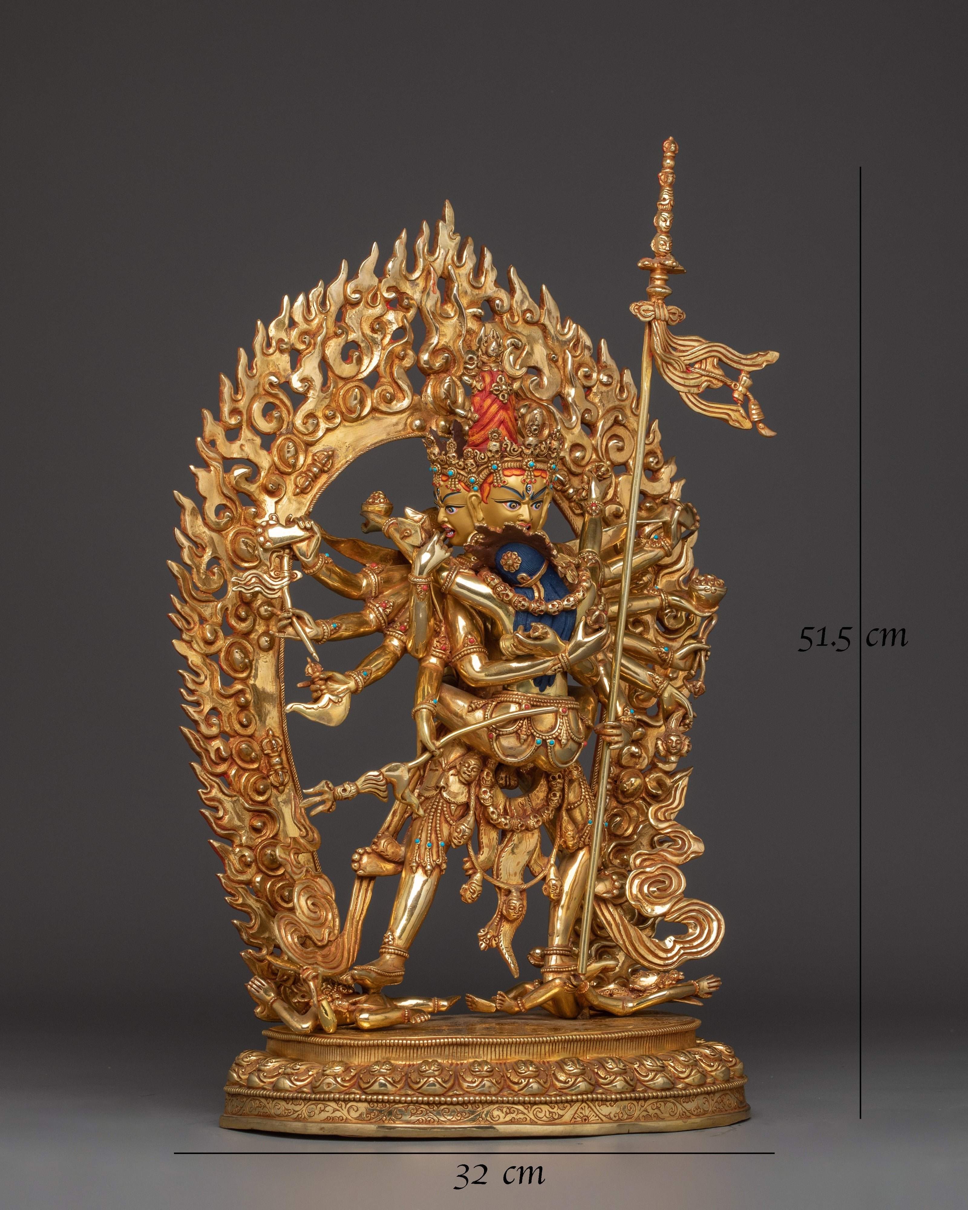 Chakrasamvara Statue in 24K Gold-Gilded 