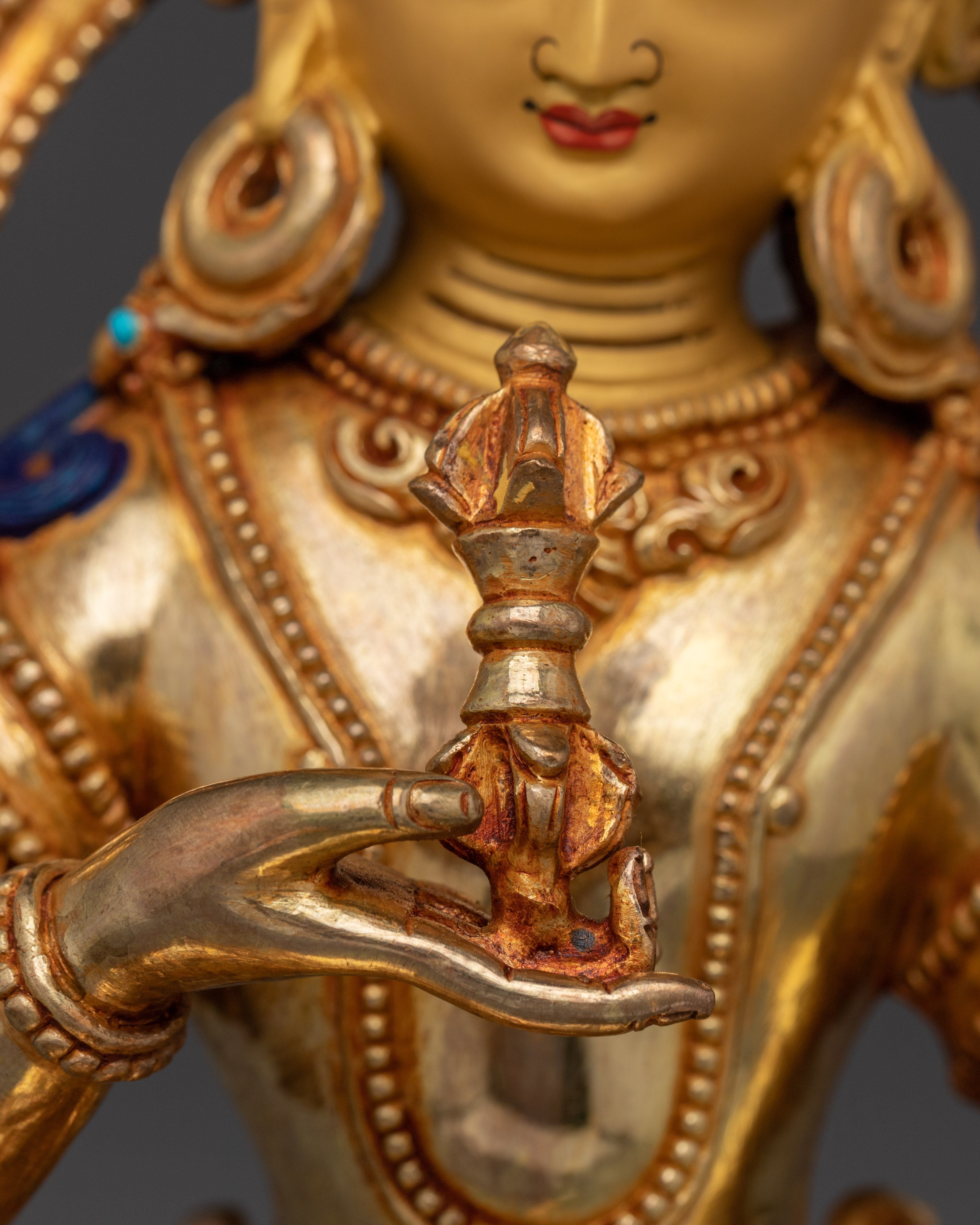 Gold-Gilded Vajrasattva Copper Statue | Meditation & Spiritual Decor