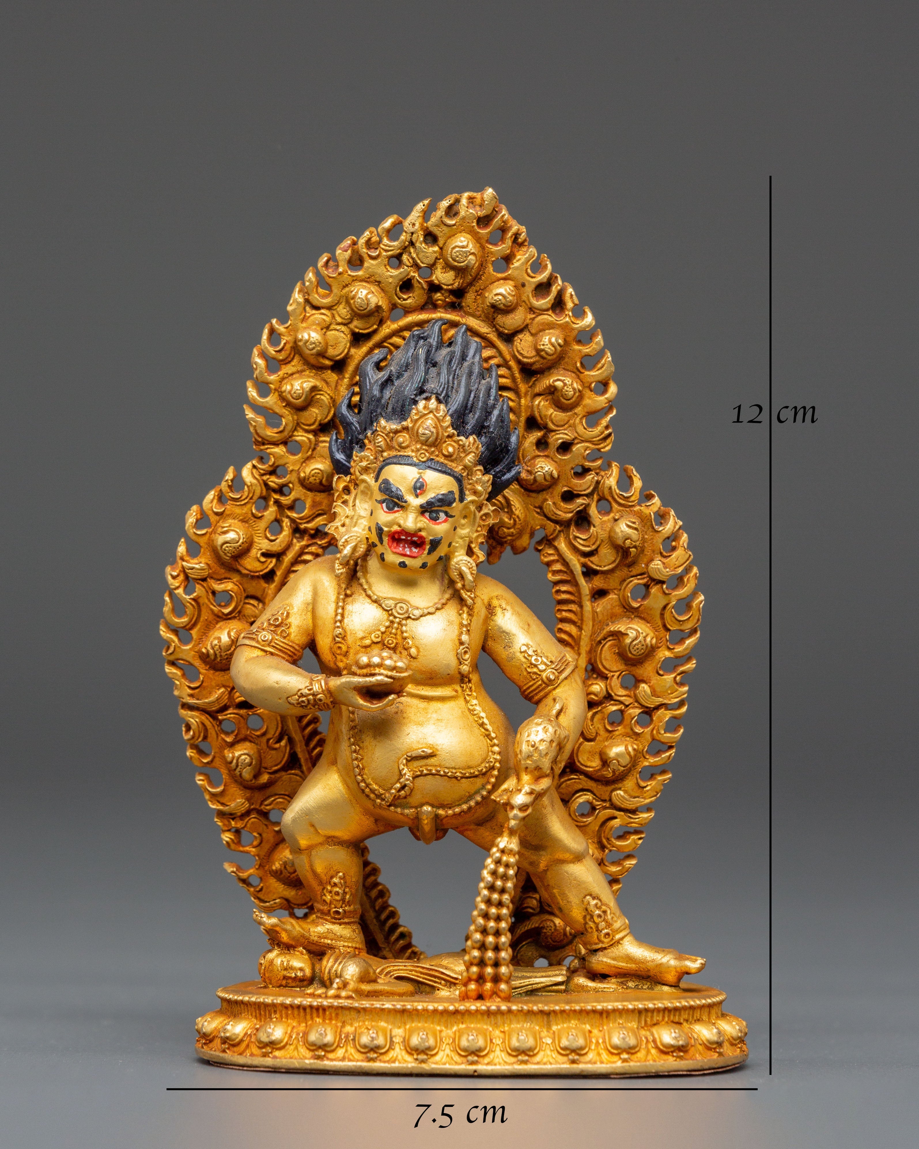 Wealth Guardian Black Dzambhala Statue | Himalayan Handcrafted Artwork