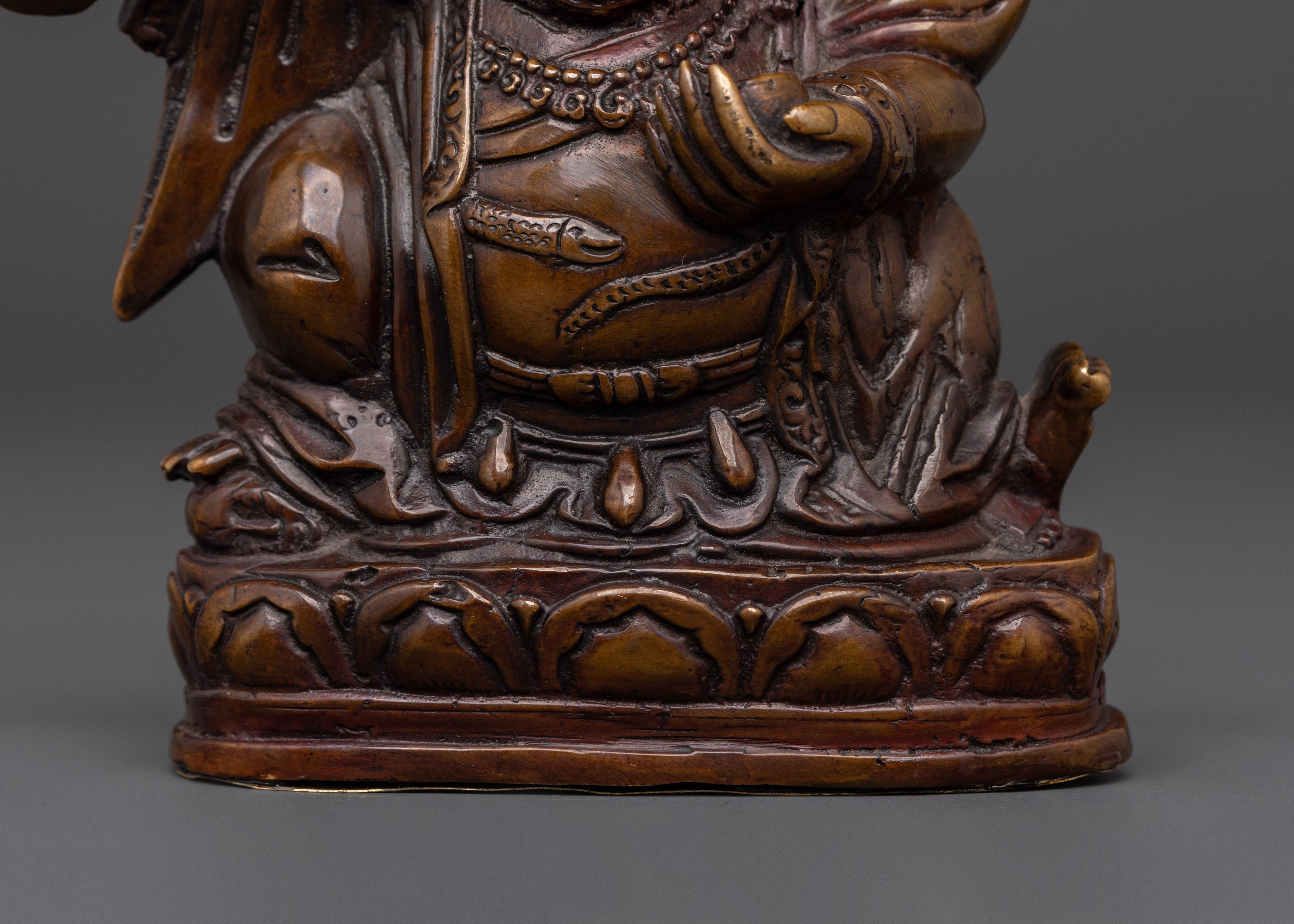 Handcrafted Mahakala Protector Statue | Copper Oxidized Tibetan Wrathful Deity Sculpture