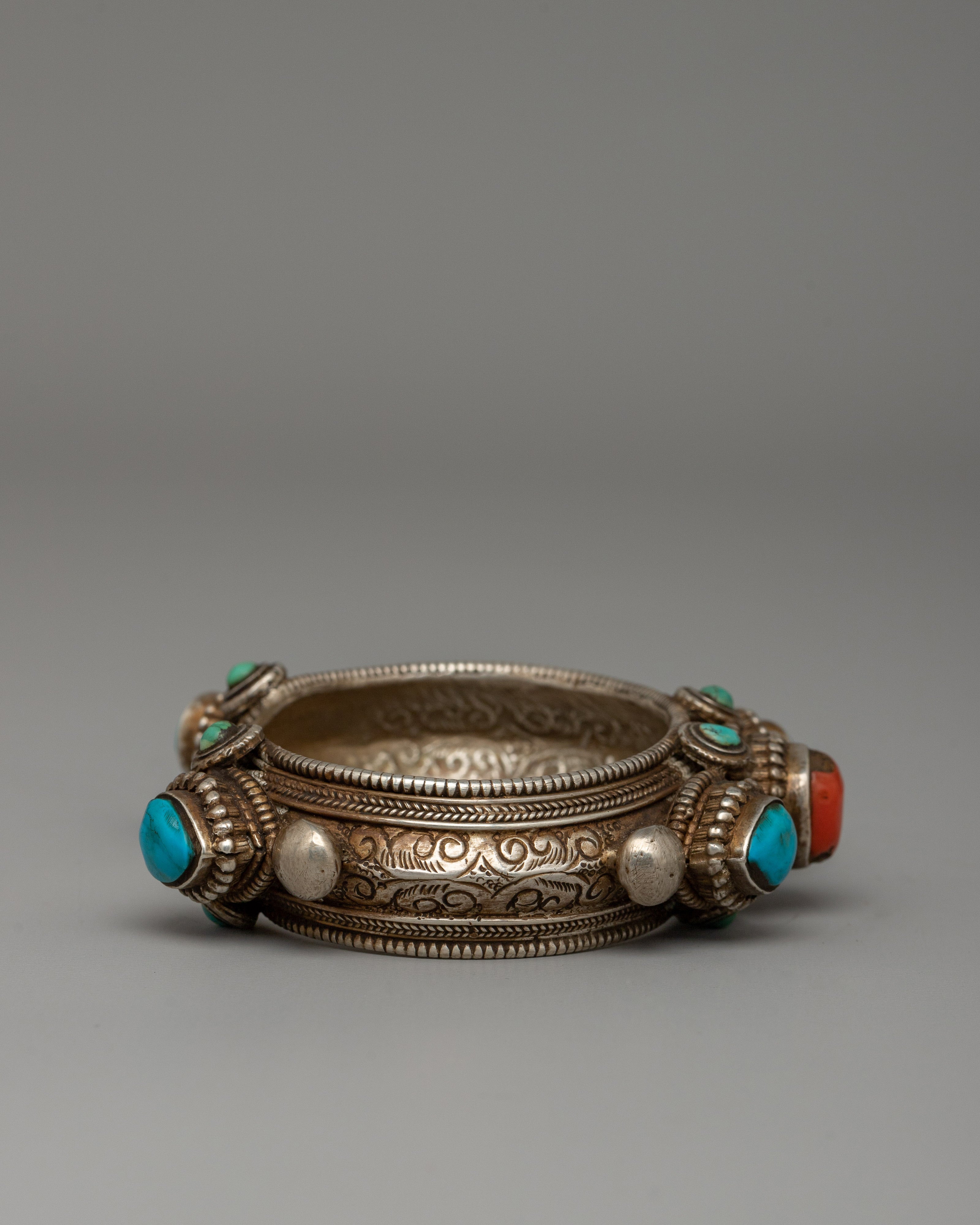 Handcrafted Turquoise Bracelet | Traditional Buddhist Jewelry