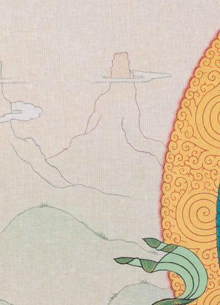 Amitayus With White Tara and Namgyalma Thanka Print | Bodhisattva Canvas Print | Tibetan Buddhism Art