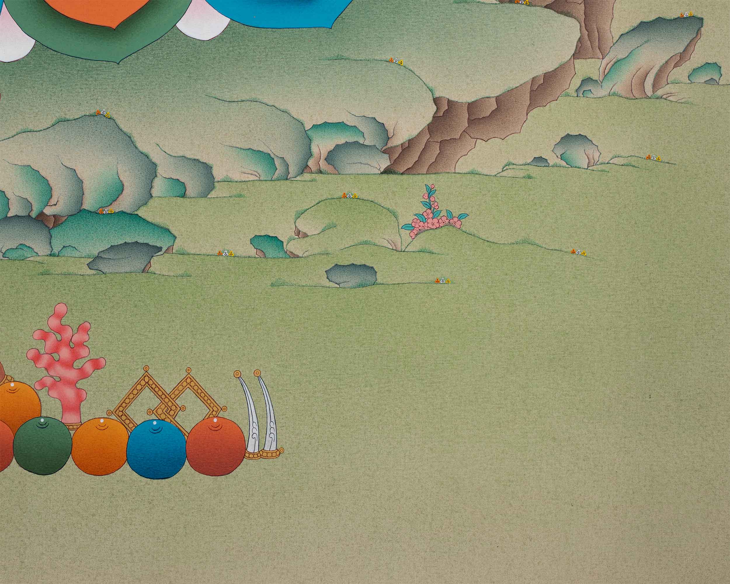 Dzambhala Thangka Artwork | Deity of Wealth and Compassion | Traditional Hand Painted Art