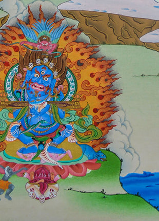 Hand-Painted Hevajra Thangka for Home Deco | A Great Compassion of Vajrayana Buddhism | Nepal Art