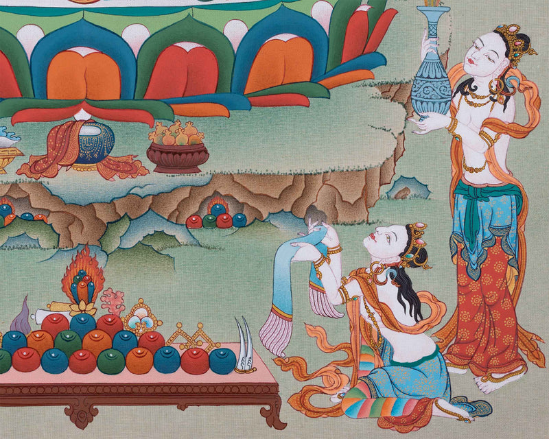 Chenrezig Thangka for Inner Peace | Exquisite Tibetan Masterpiece | Bodhisattva of Compassion