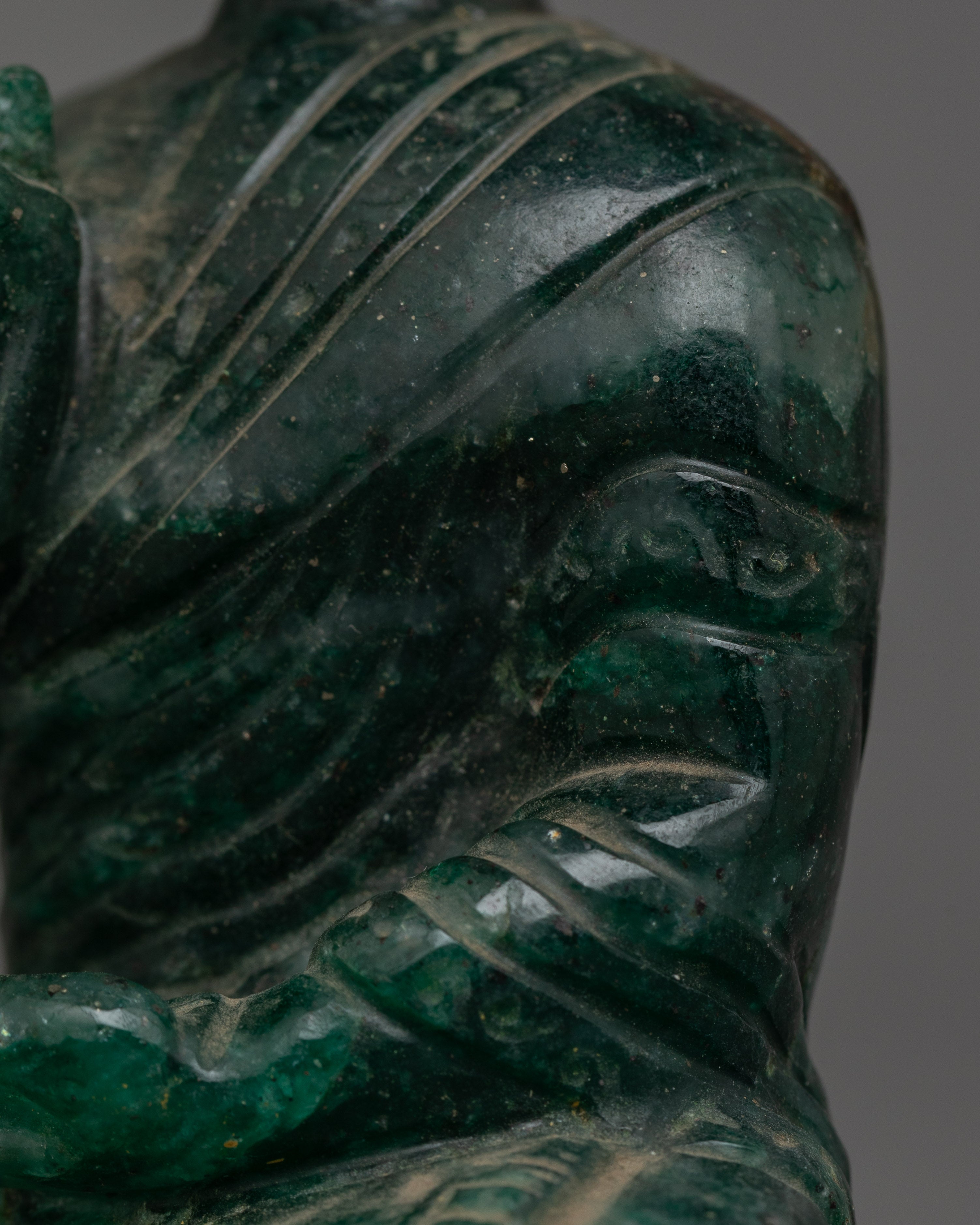 Hand-Carved Nephrite Stone Amoghasiddhi Buddha Statue | Perfect for meditation