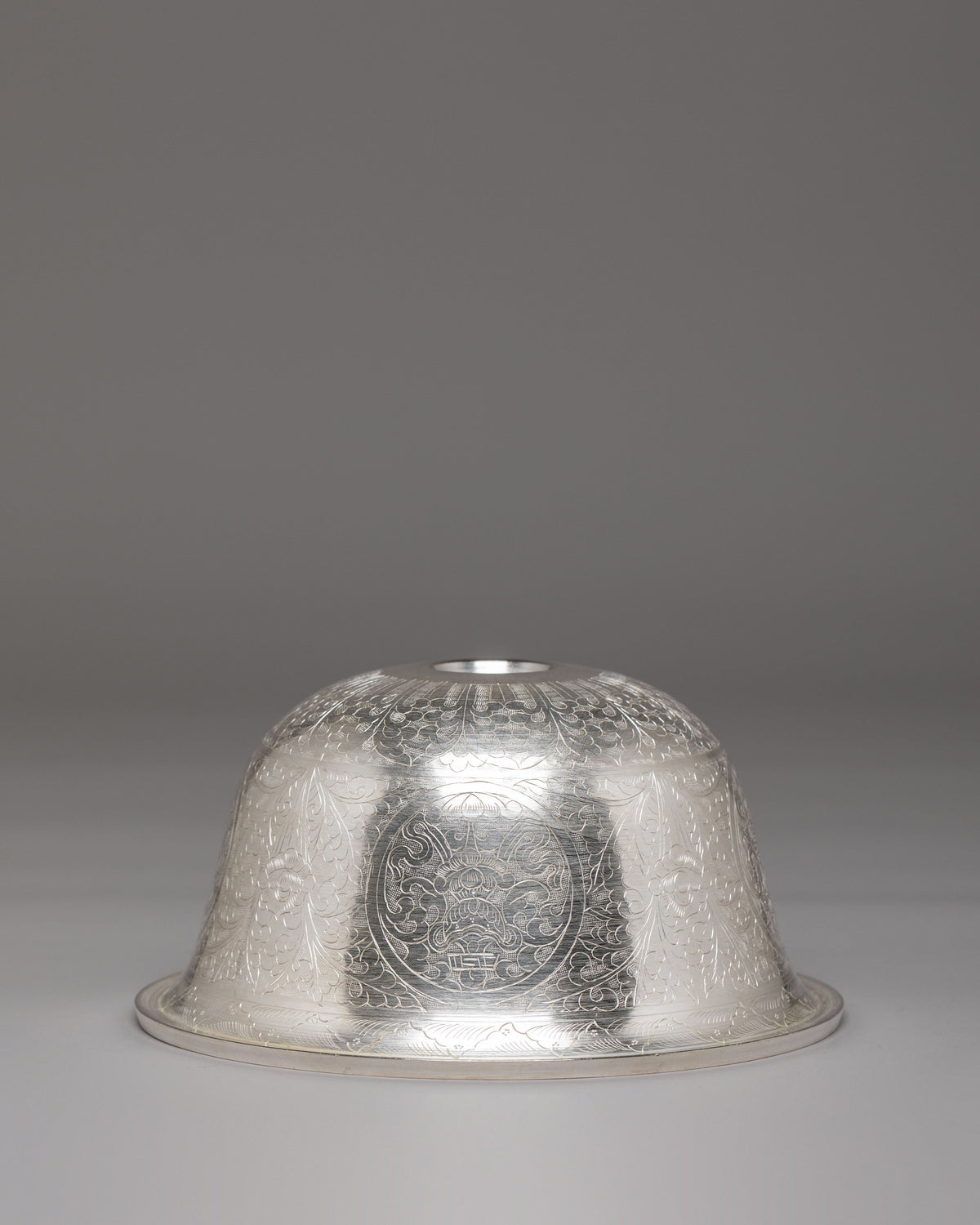 Himalayan Ritual Offering Bowl Set | White Metal Buddhist Altar Bowls